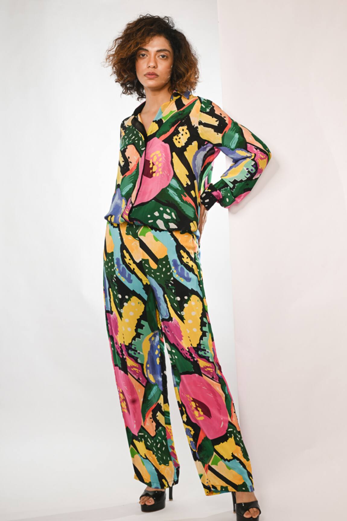 Rimi Nayak Watersplash Floral Printed Trouser 