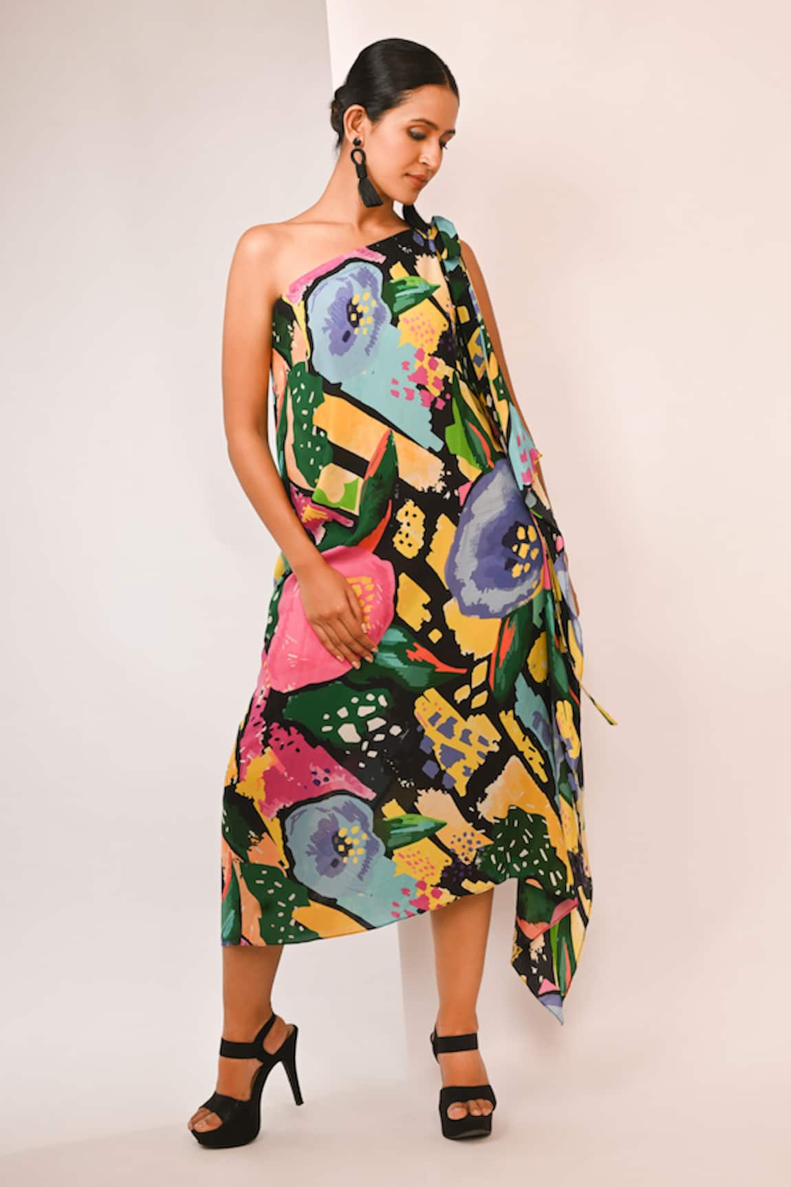 Rimi Nayak Watersplash Floral Printed Dress 