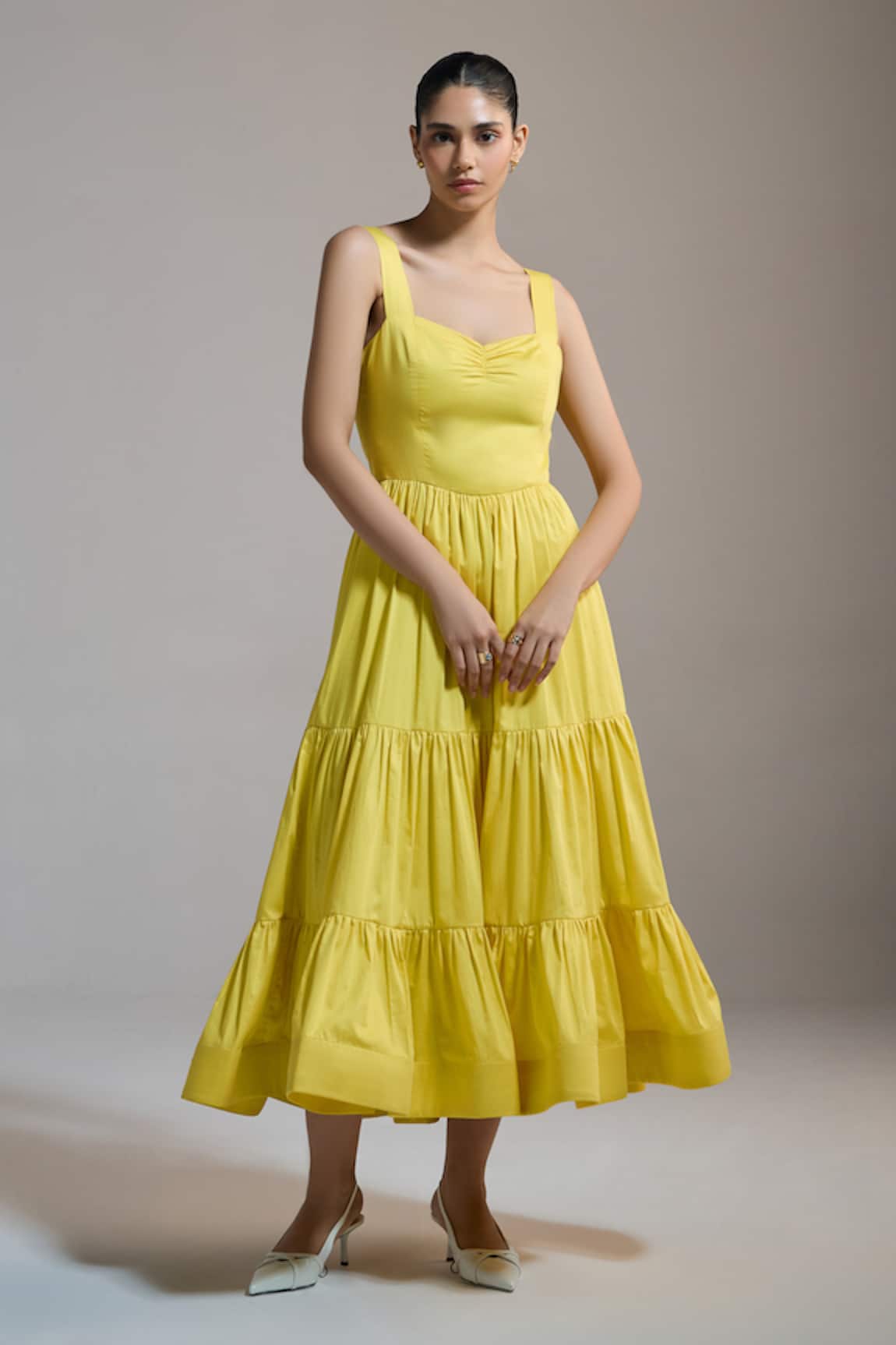 THE IASO Sunbeam Tiered Midi Dress 