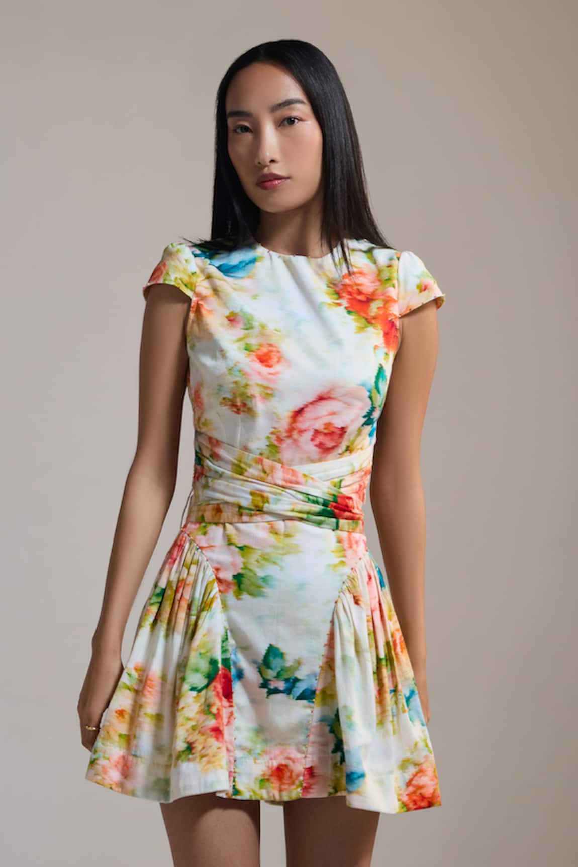 THE IASO Floral Print Petal Rush Mini Dress 