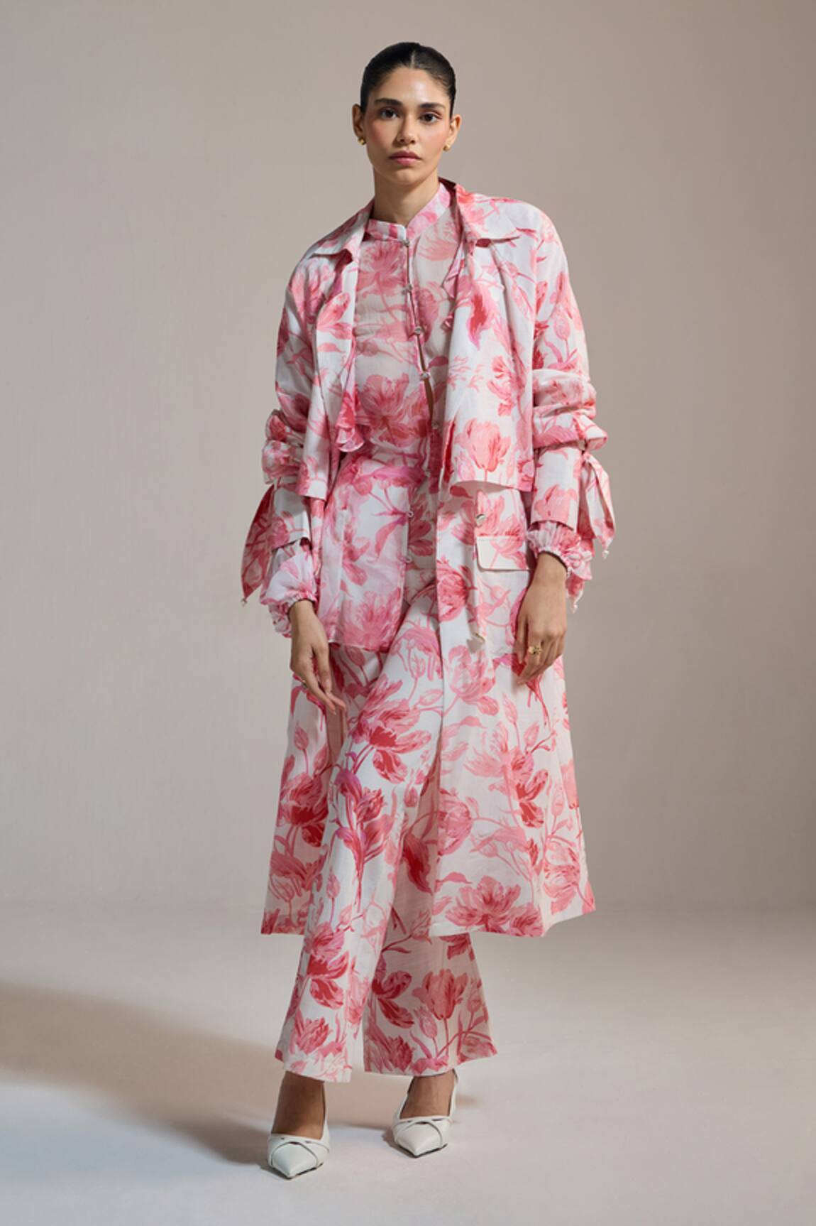 THE IASO Floral Print Peony Path Pants 
