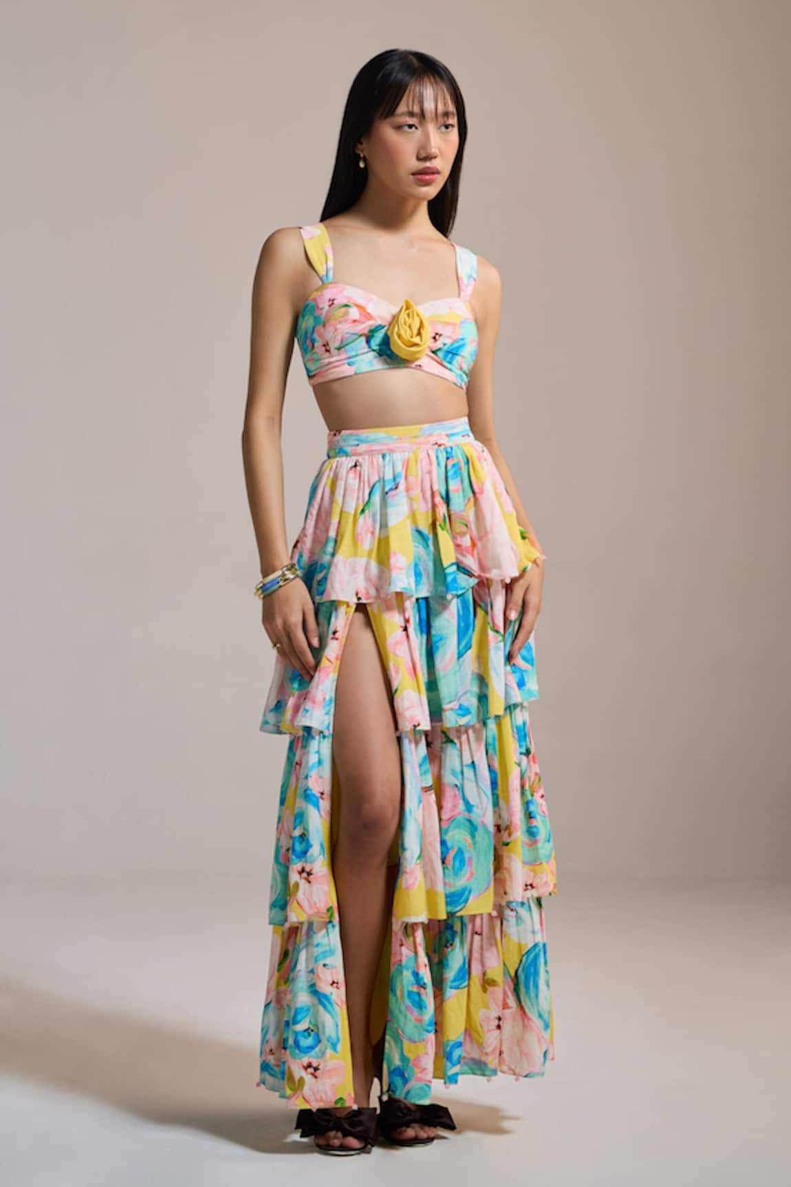 THE IASO Sunburst Garden Tiered Skirt 