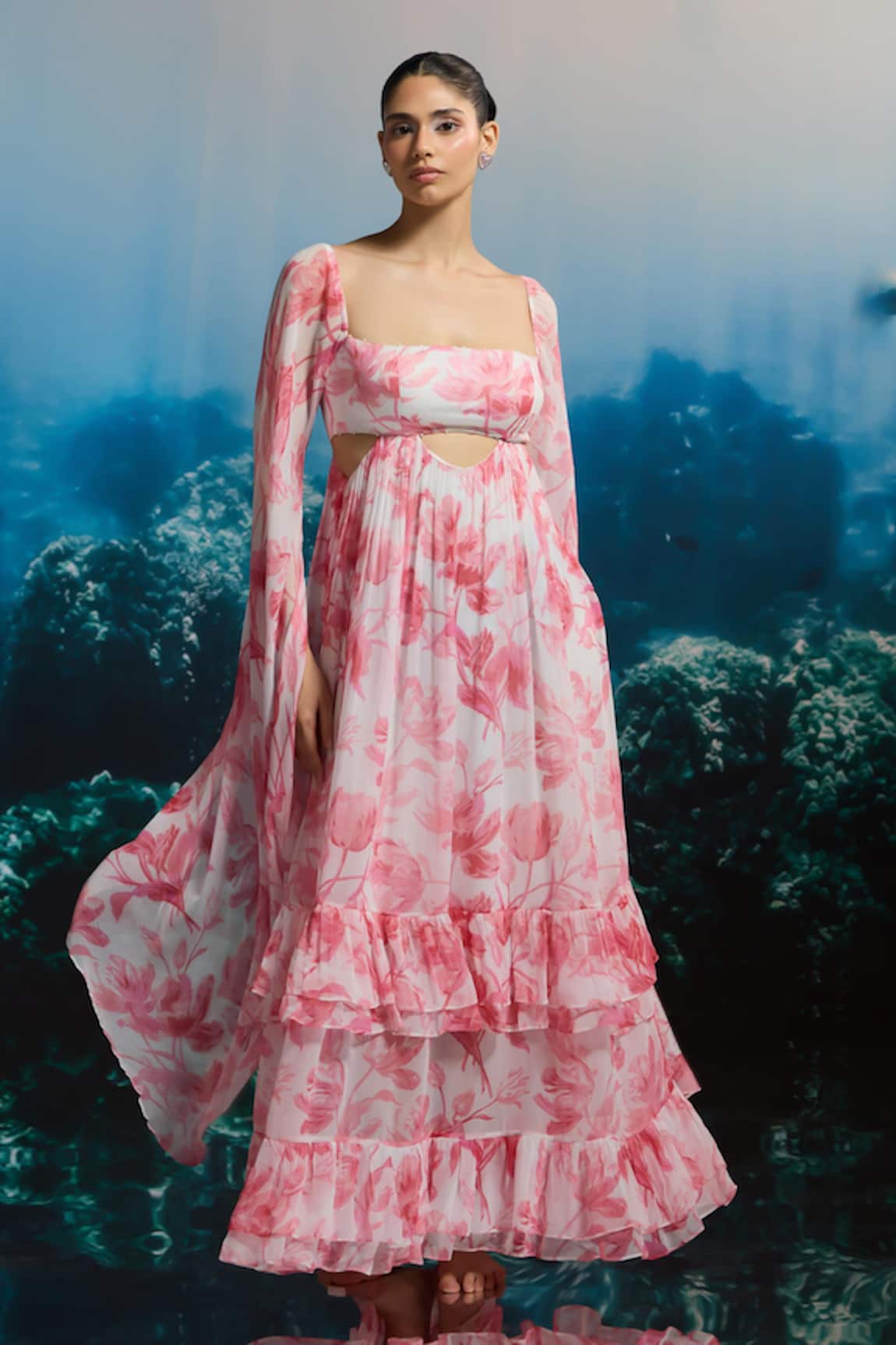 THE IASO Ocean Bloom Maxi Dress 