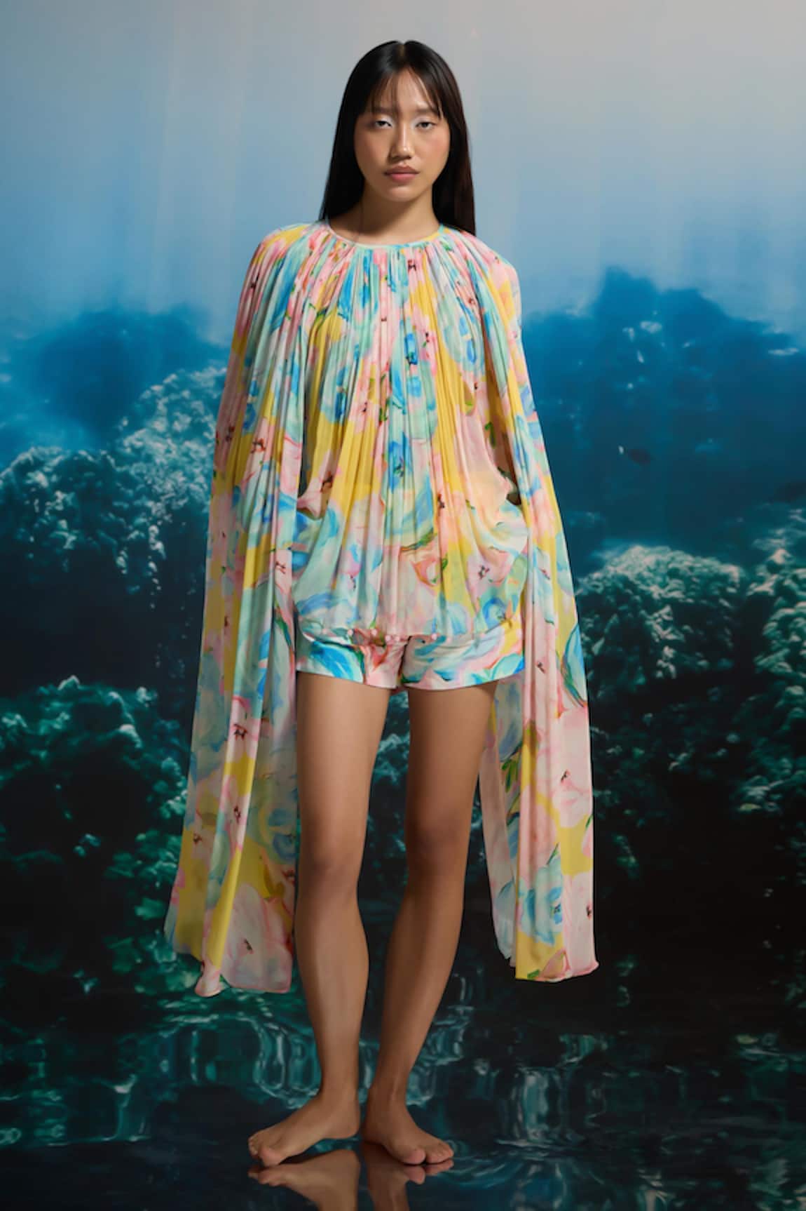 THE IASO Sunset Reef Cape Top 