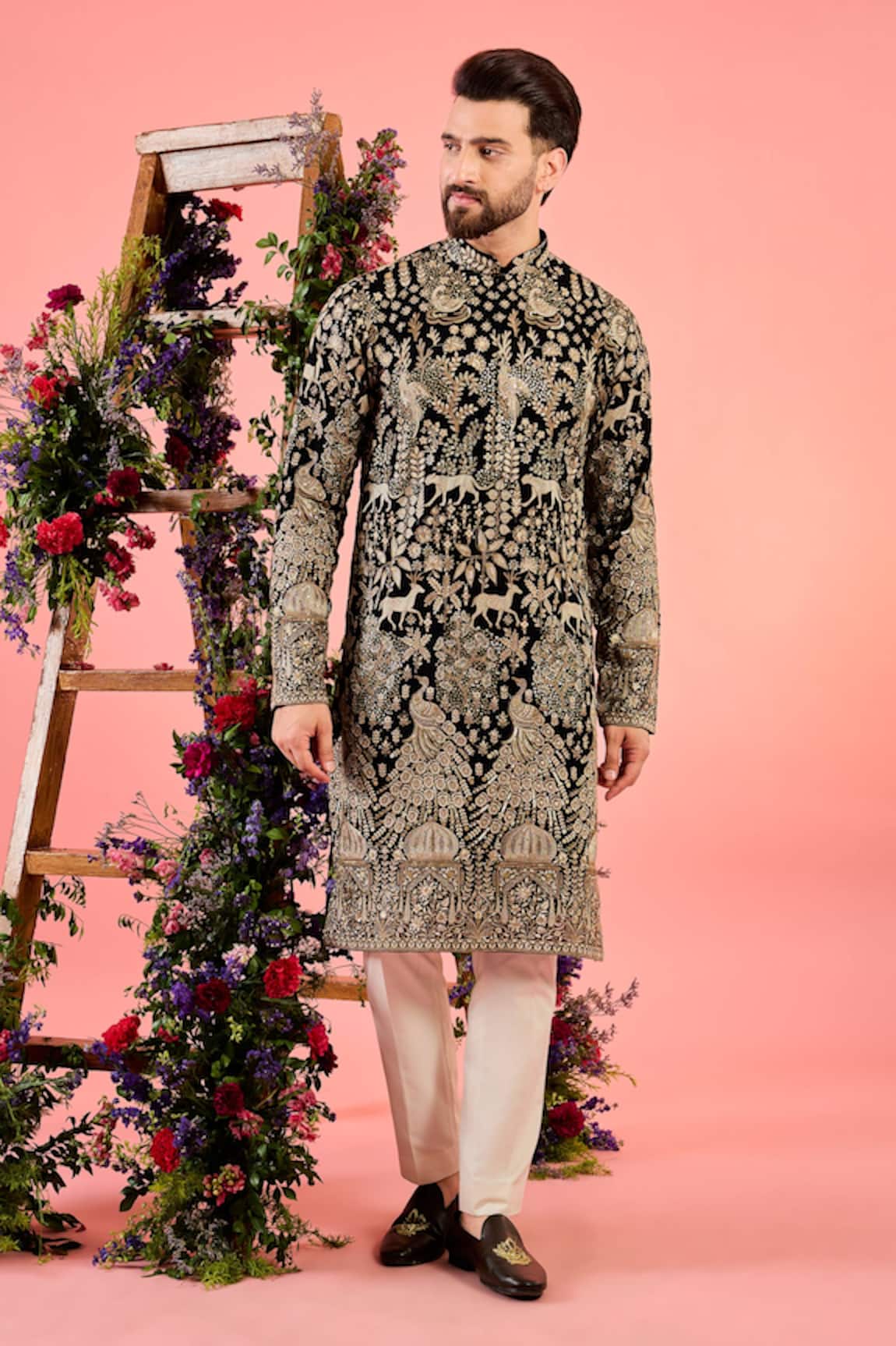 Kasbah Midnight Black Sequin Kurta