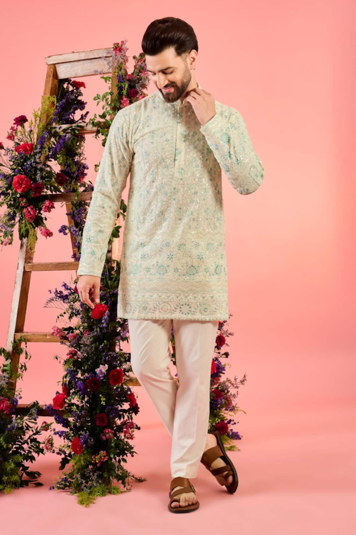 Kasbah Chikankari Ivory Kurta 