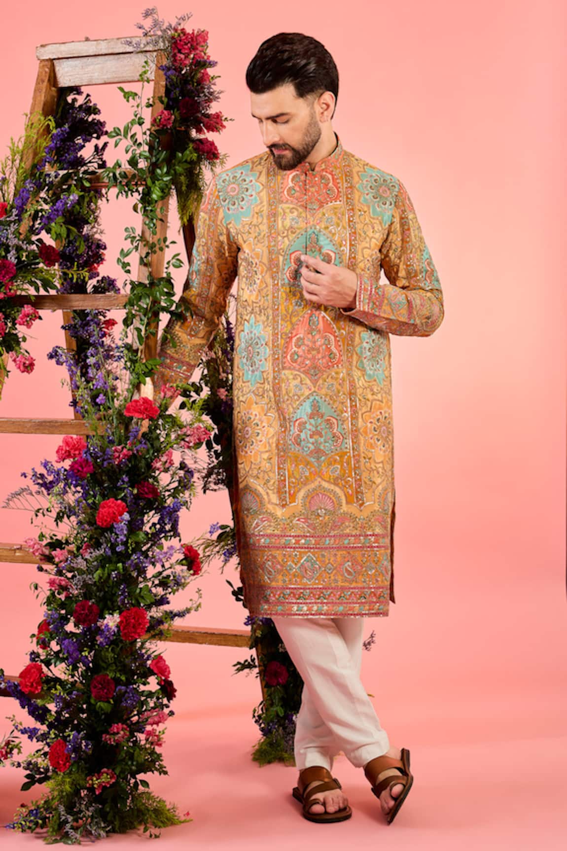 Kasbah Multicolor Chikankari Kurta 