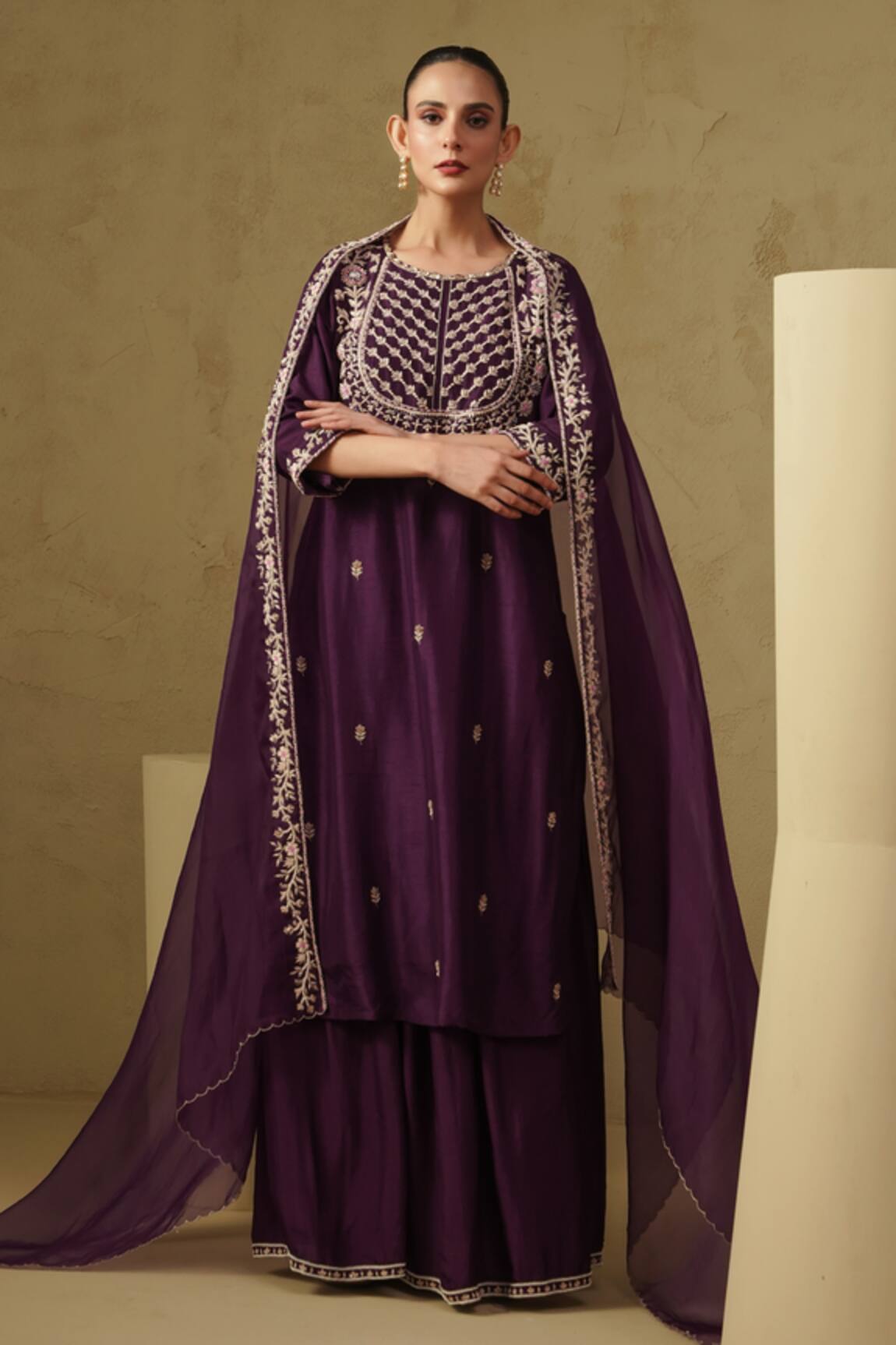 Kesar Studio Designer Purple Kurta Dupatta Set 