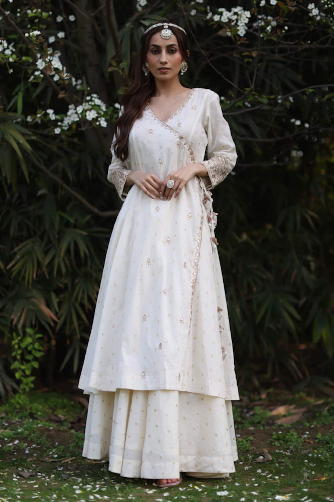 Nazar By Indu Ivory Angrakha Anarkali & Palazzo Set 