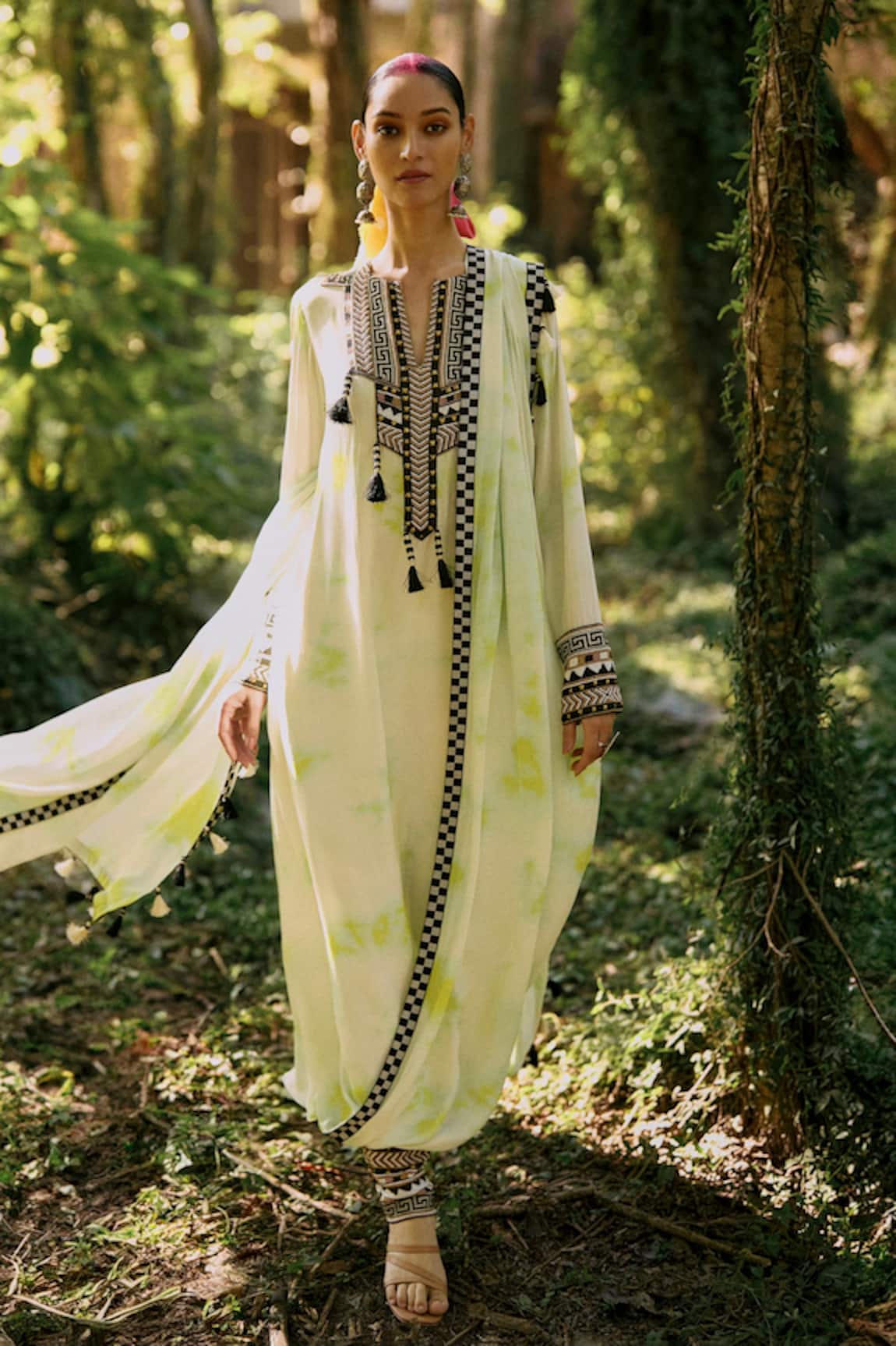 Surily G Green Tie Dye Kurta  