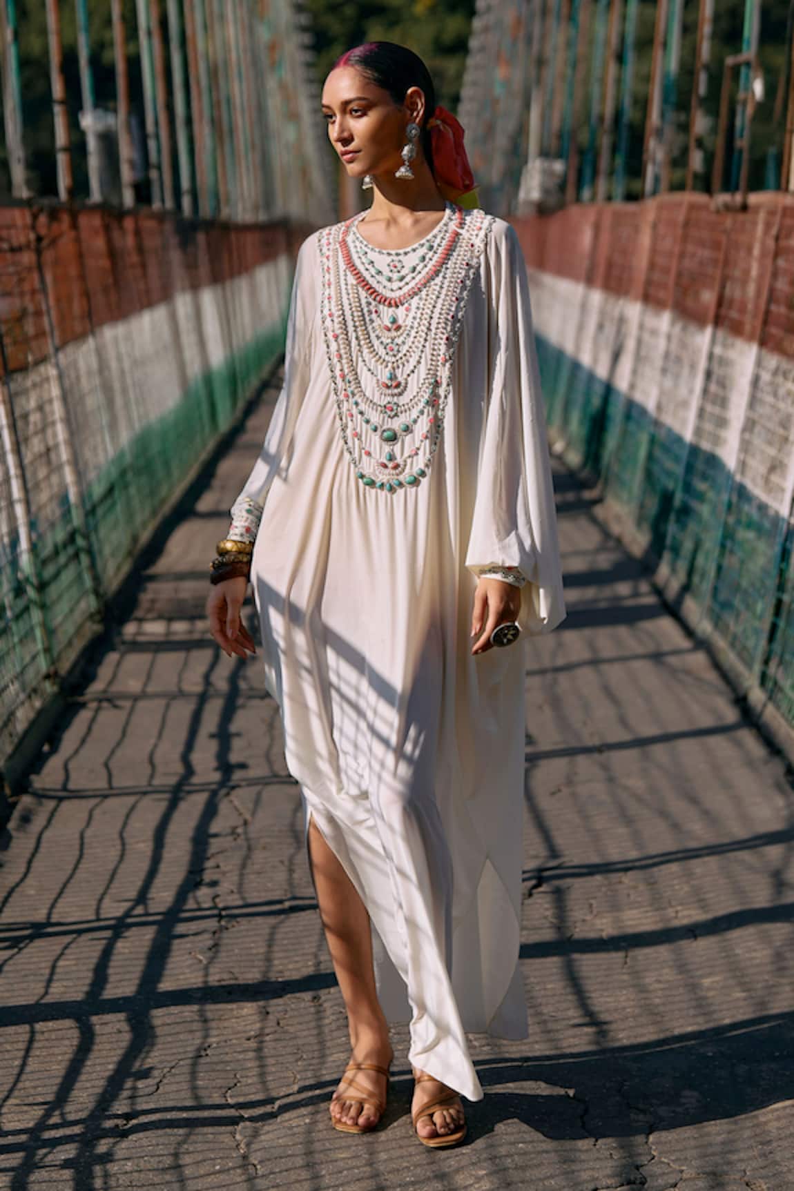 Surily G Ivory Jewelled Kaftan 