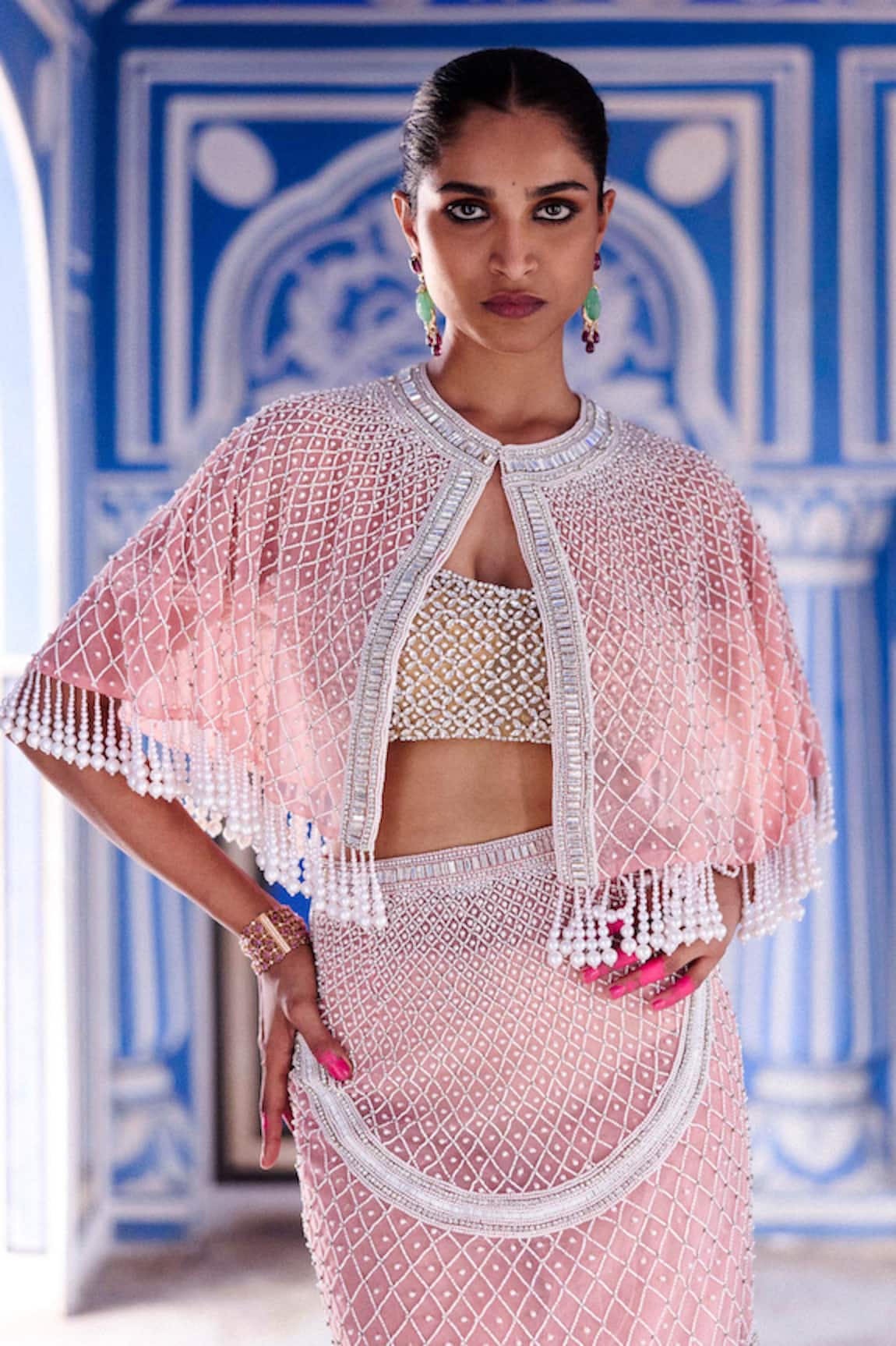 Surily G Powder Pink Pearl Cape 