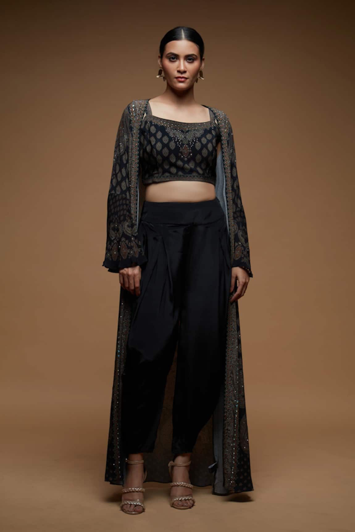 Nirraamyaa Black Designer Set with Rhinestones 