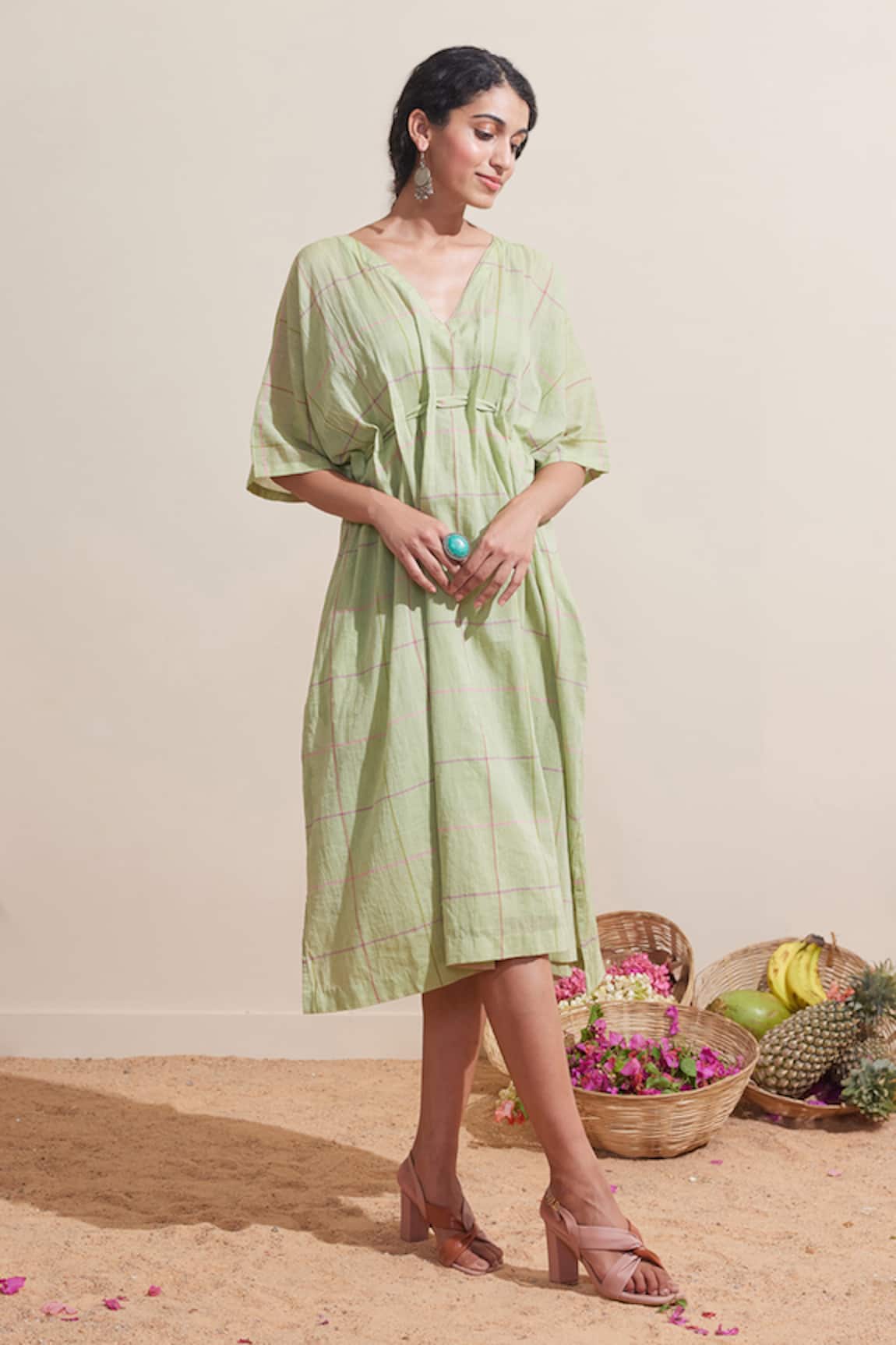 Dressfolk Green Check Tunic Dress 