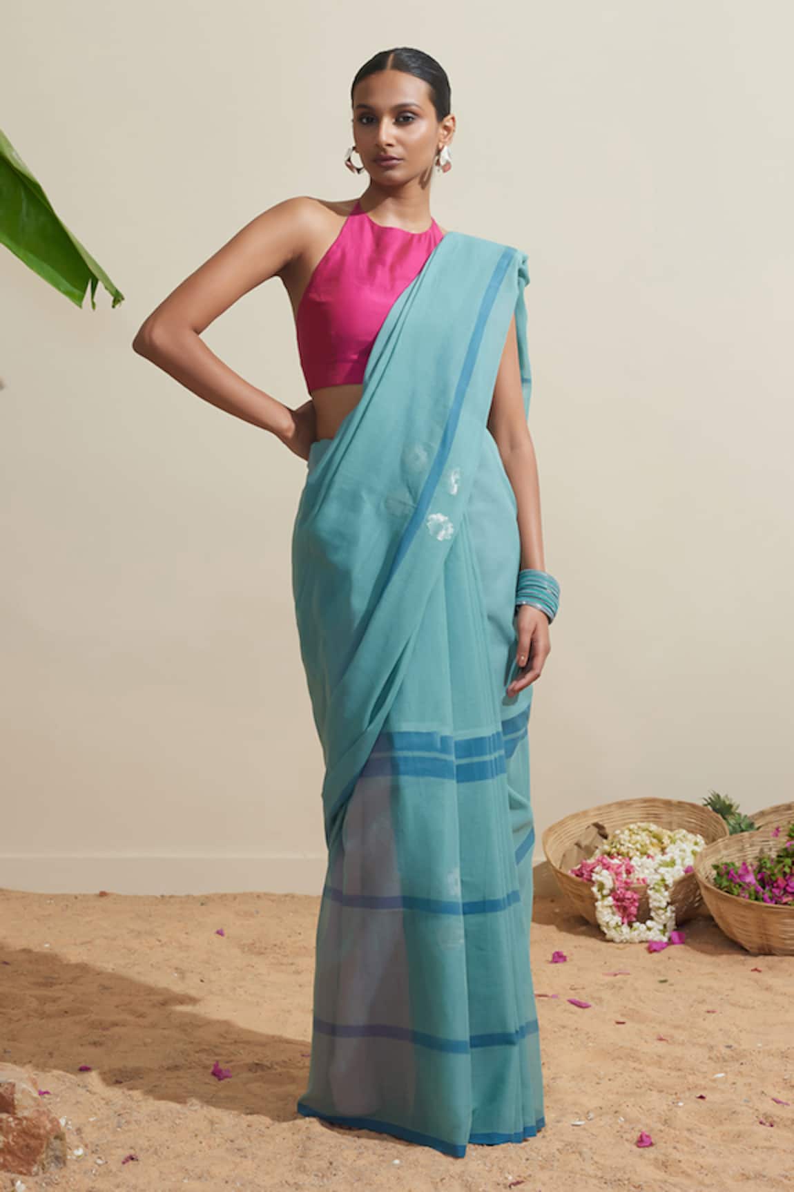 Dressfolk Blue Handwoven Designer Saree 
