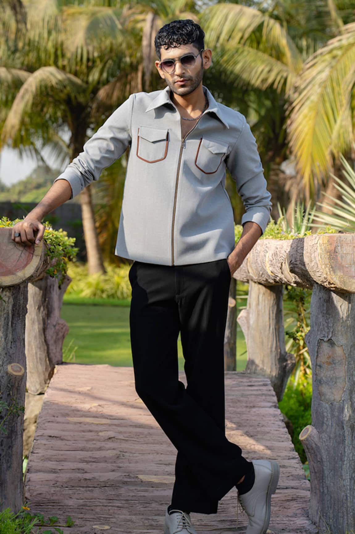 Hilo Design Distorted Gray Designer Shacket 
