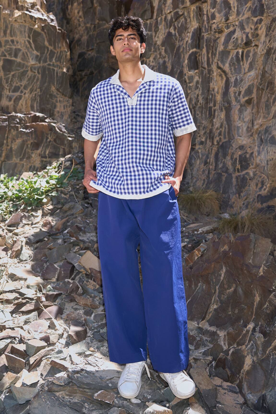 Dash And Dot Reversible Madras Check Polo 