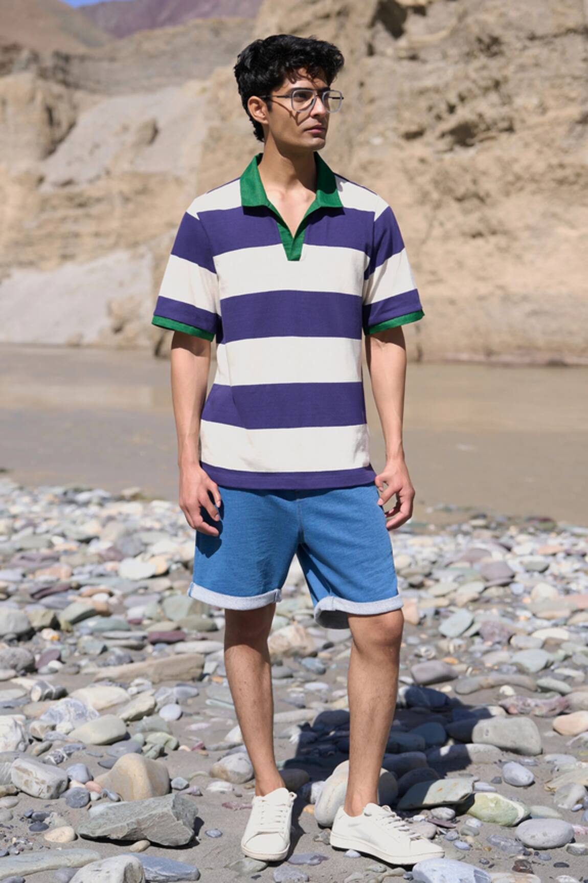 Dash And Dot Striped Polo Tshirt 