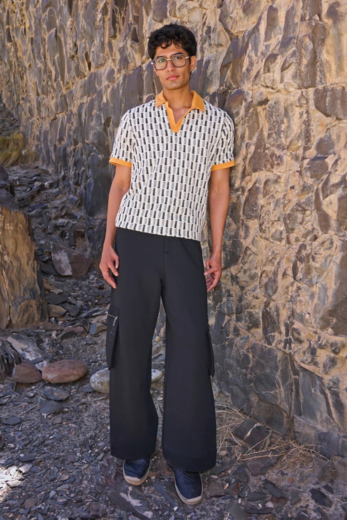 Dash And Dot Jacquard Polo Tshirt 