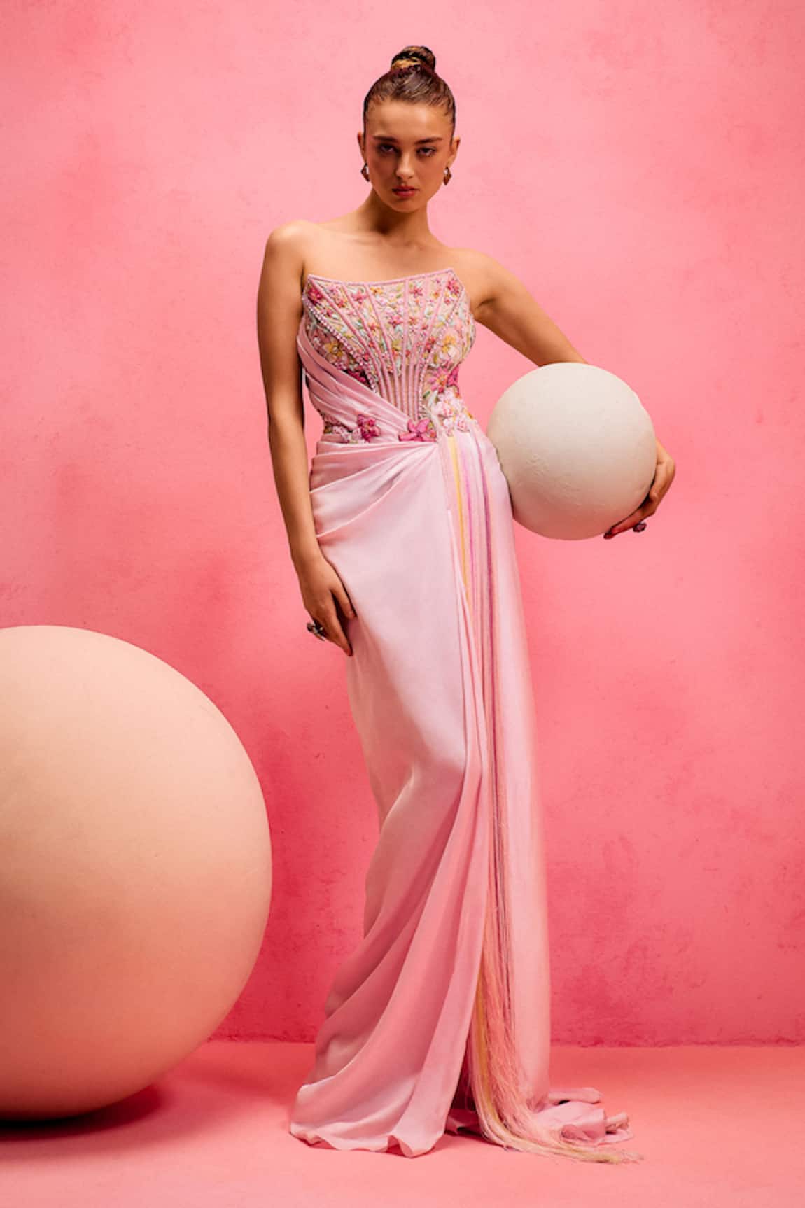 Taali Powder Pink Hand Embellished Gown 
