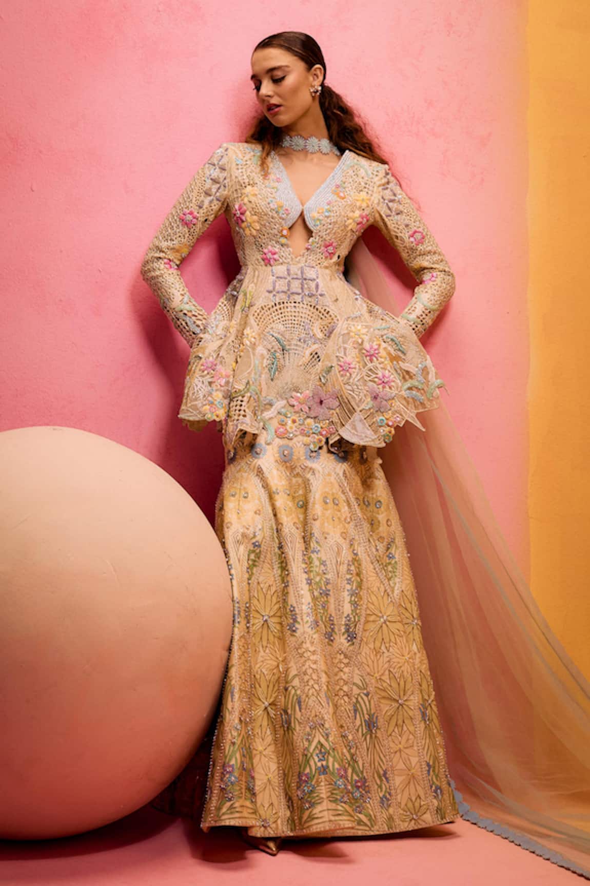 Taali Hand Embellished Peplum Kurta Set 