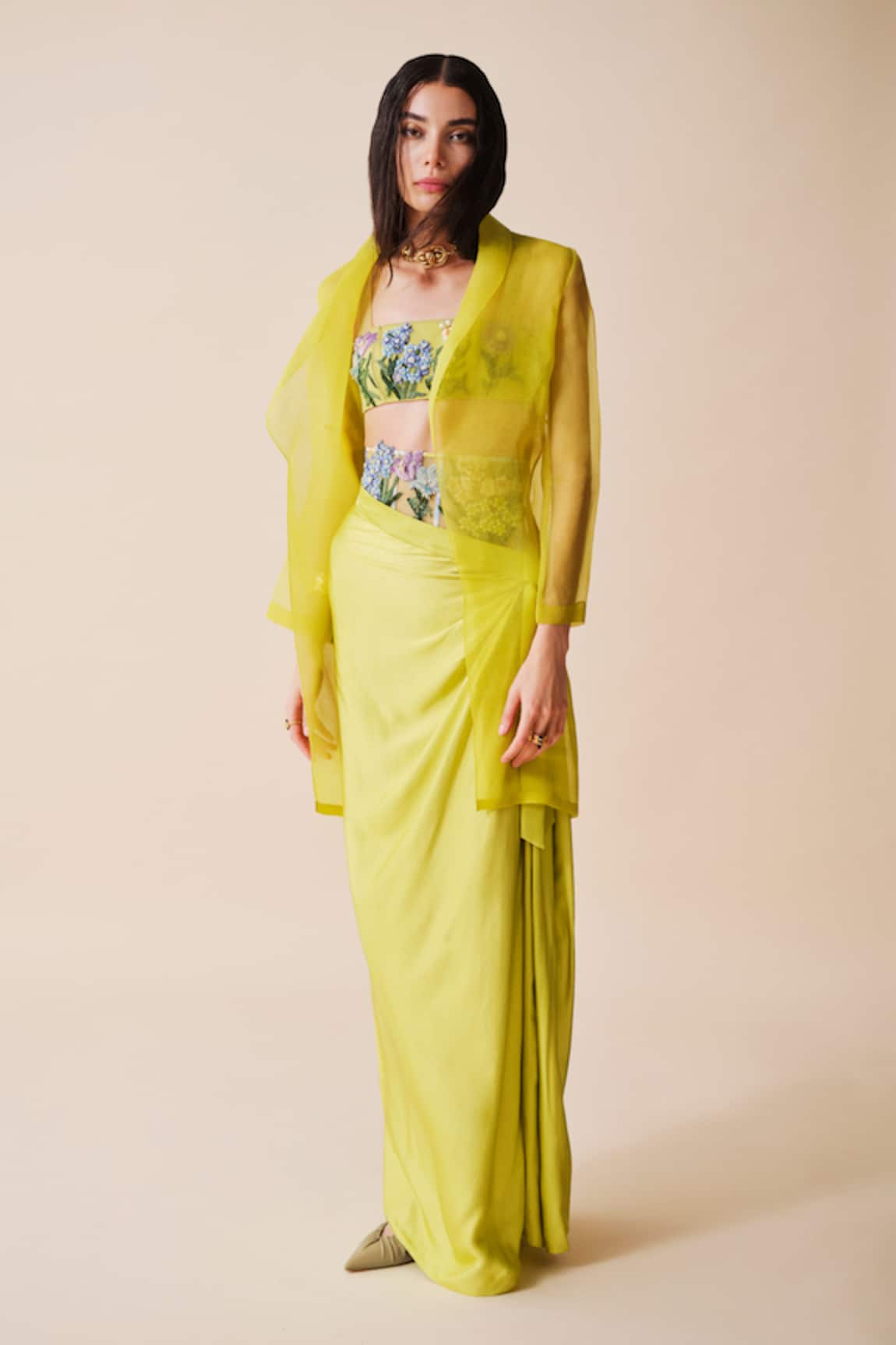 Taali Lime Green Hand Embellished Set 