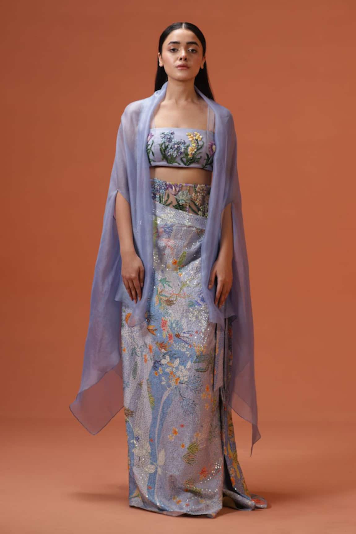 Taali Digital Print Embellished Skirt Set 
