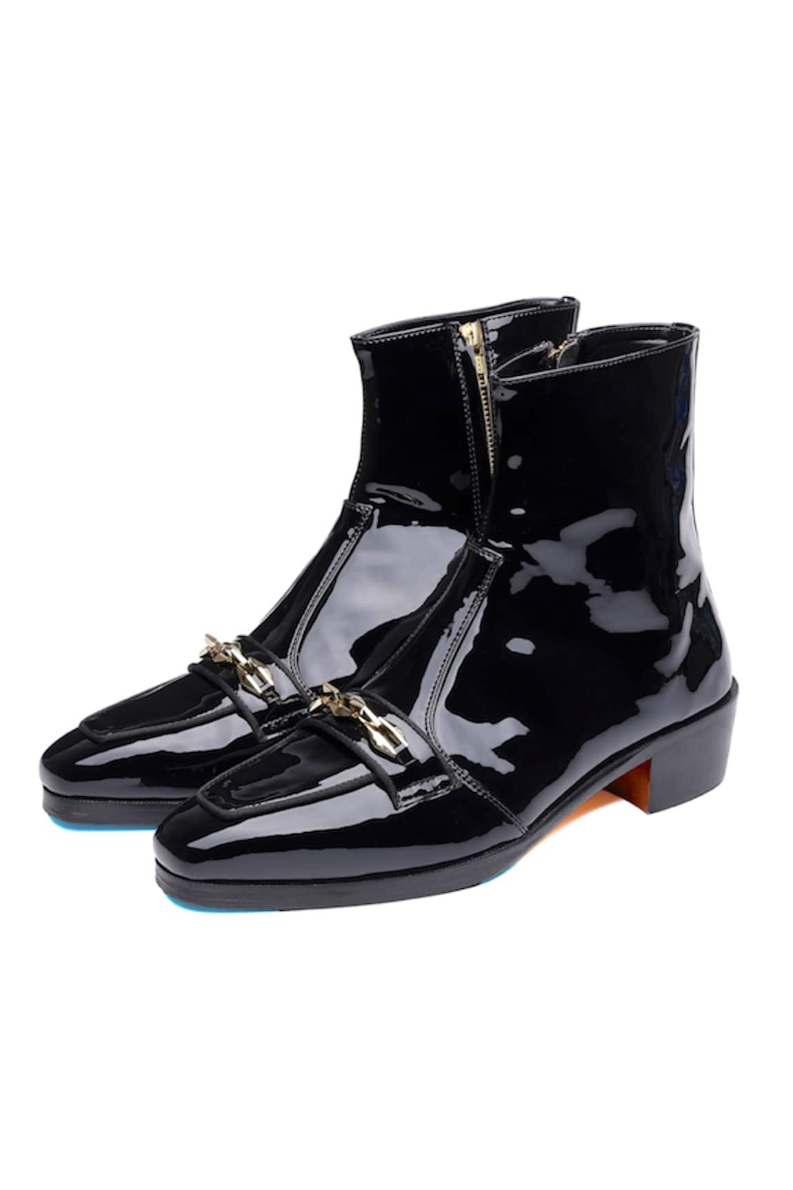 Shutiq Black Patent Leather Prism Boots 