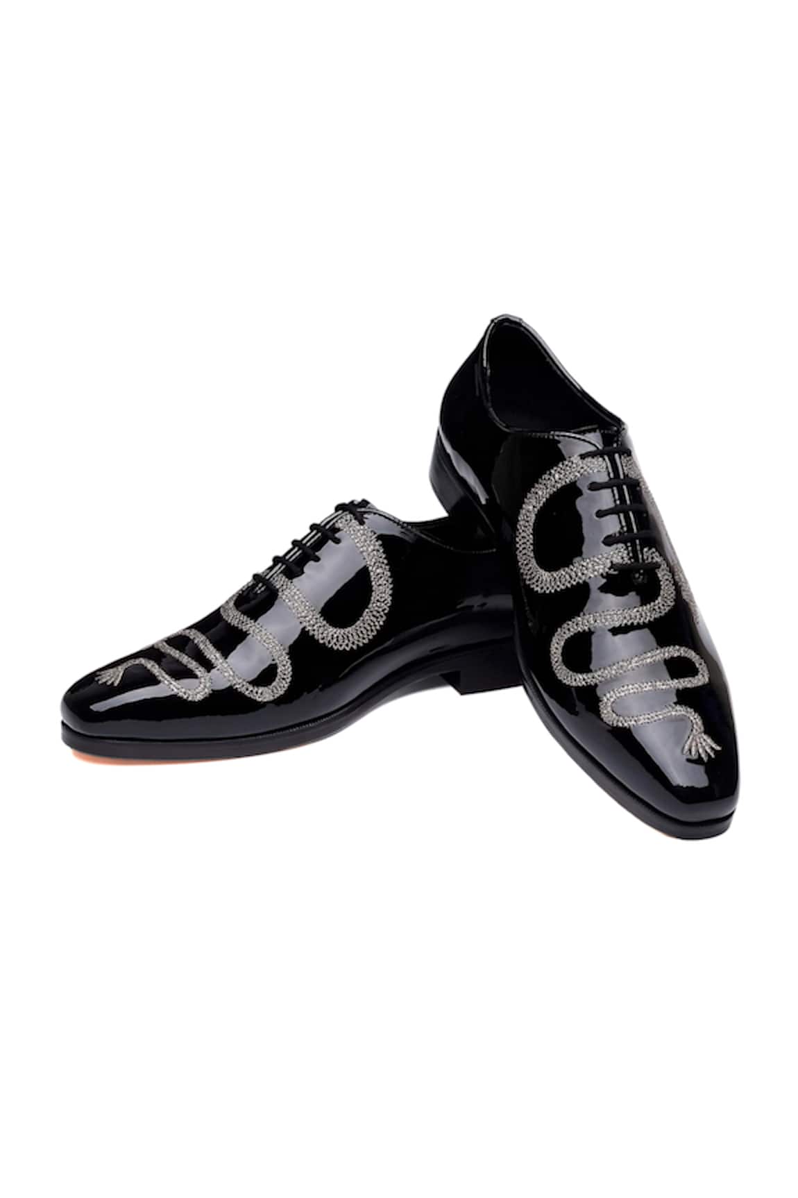 Shutiq Designer Black Patent Leather Shoes 