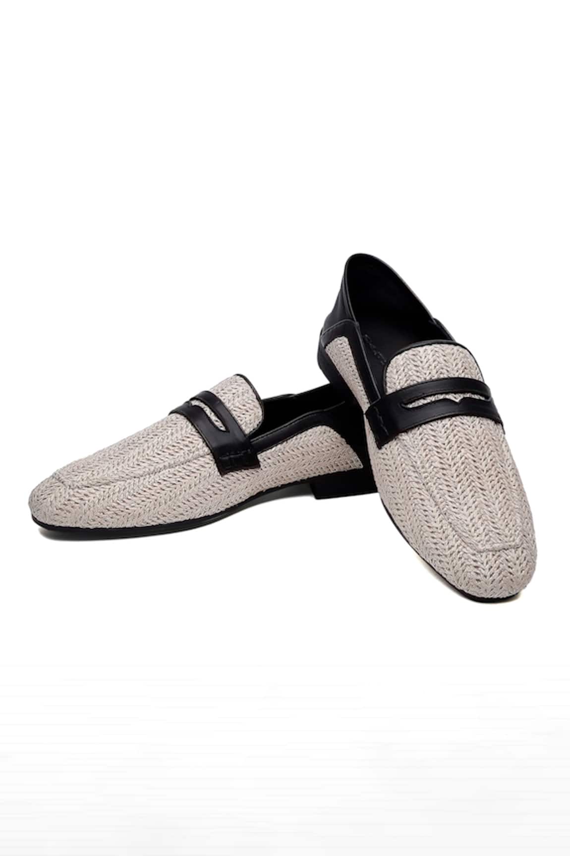 Shutiq Designer Ivory Slip-On Shoes 