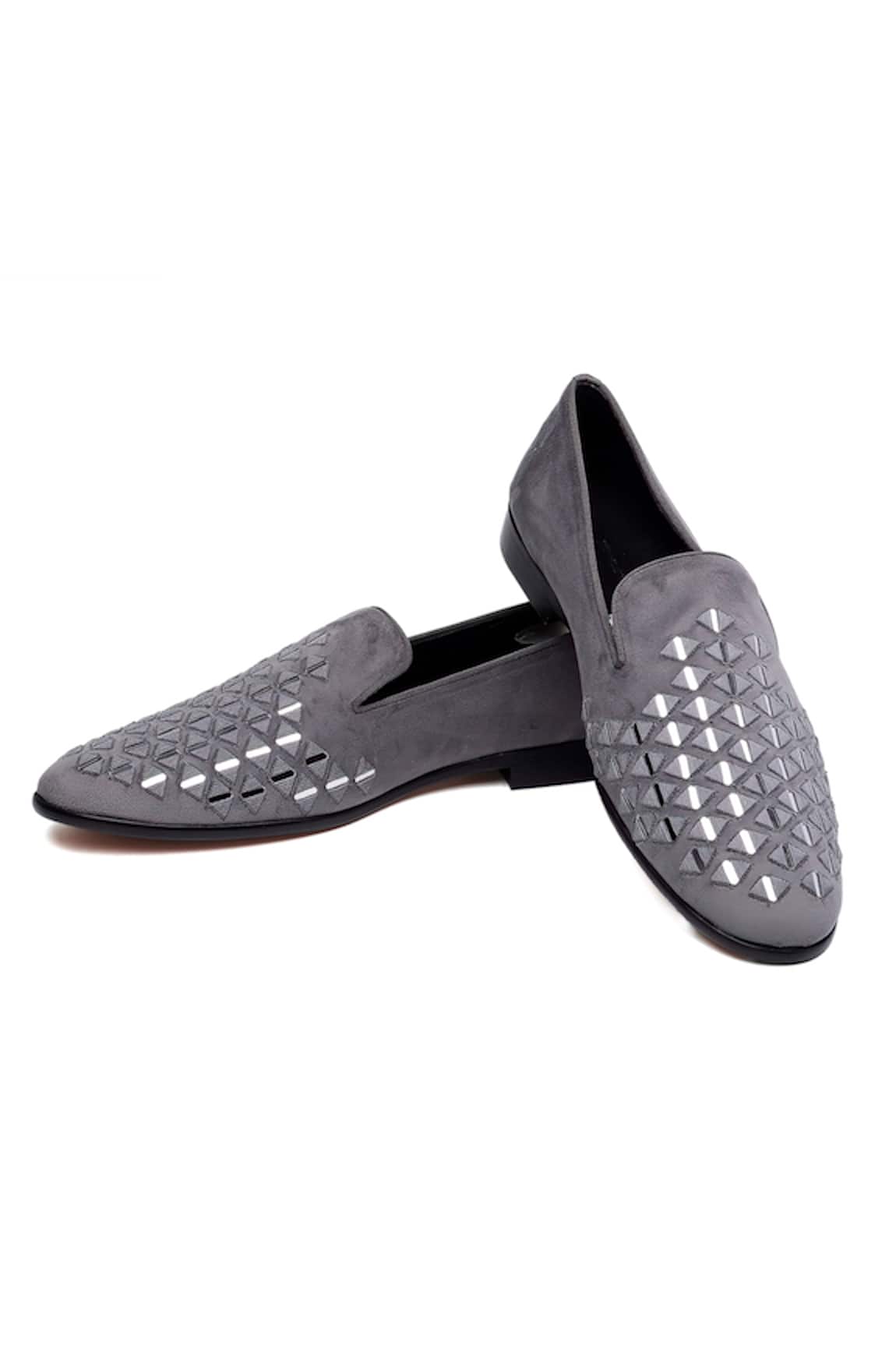Shutiq Designer Grey Suede Shoes 