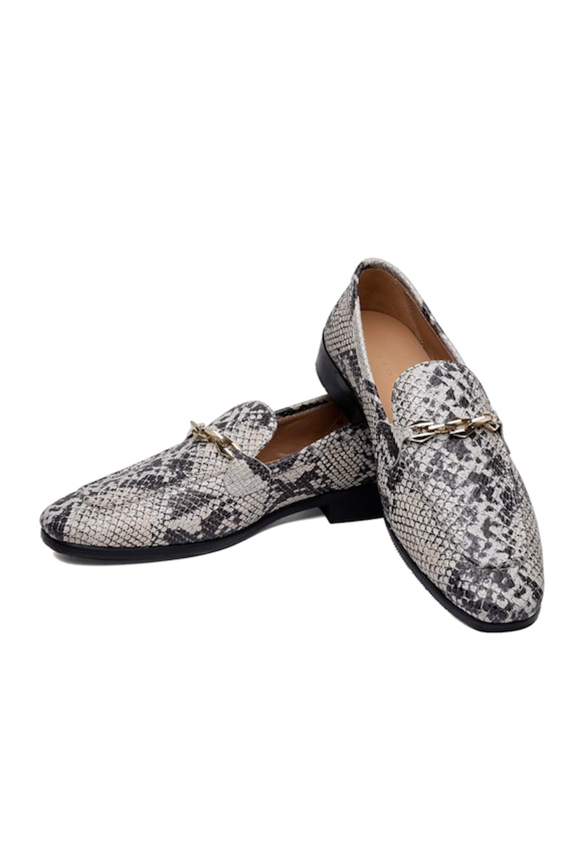 Shutiq Designer Grey Leather Shoes 