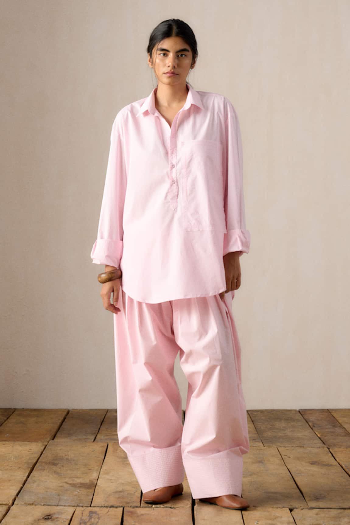 Ituvana Pink Cotton Kurta & Salwar Set 