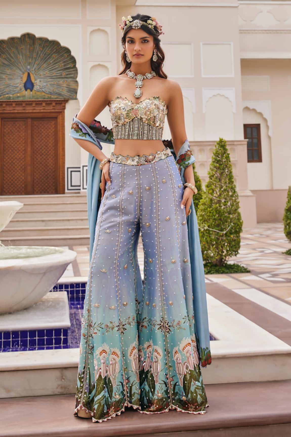 Nea By Nikita Tiwari Designer Blue Pant Set 