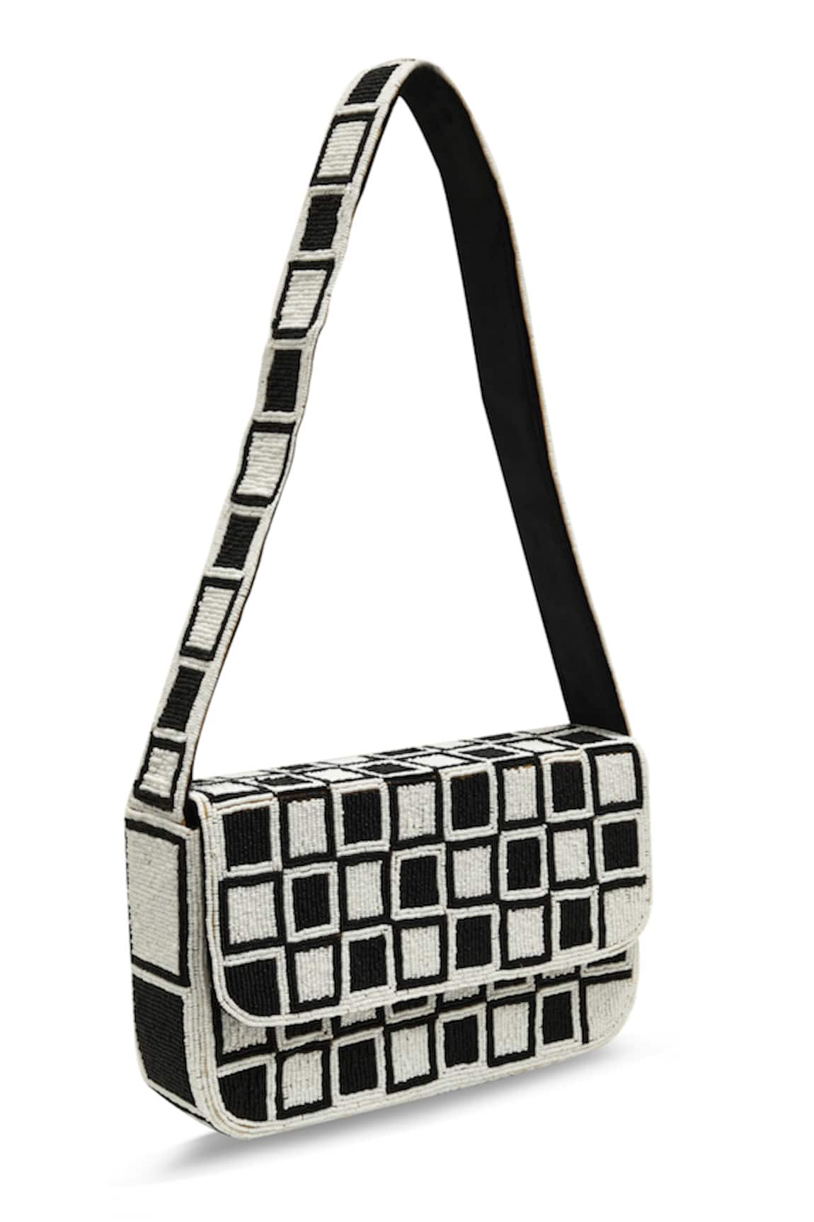 The Tan Clan Blake Checkered Suede Clutch 