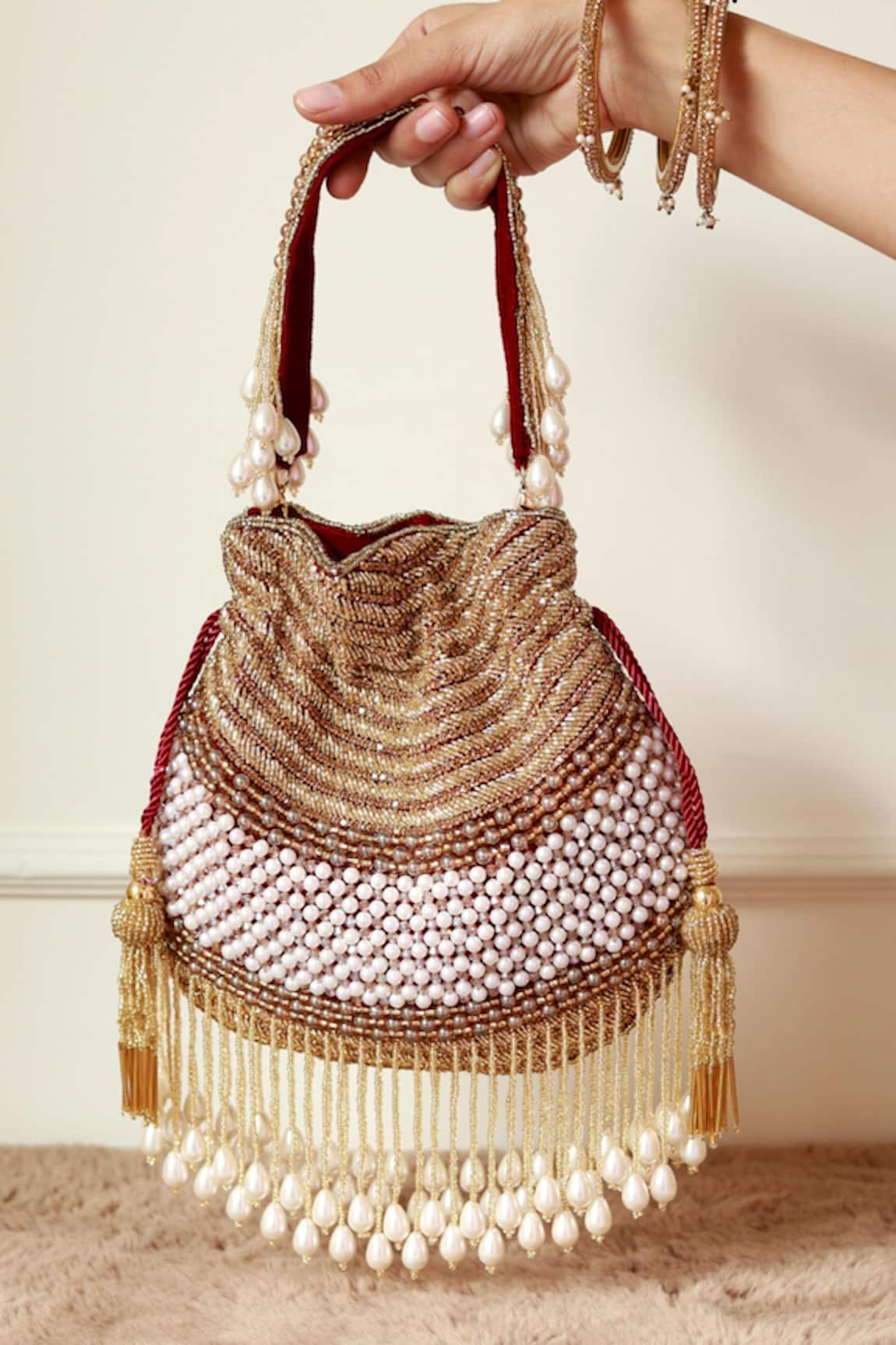 The Tan Clan Dua Pearl Potli Bag 