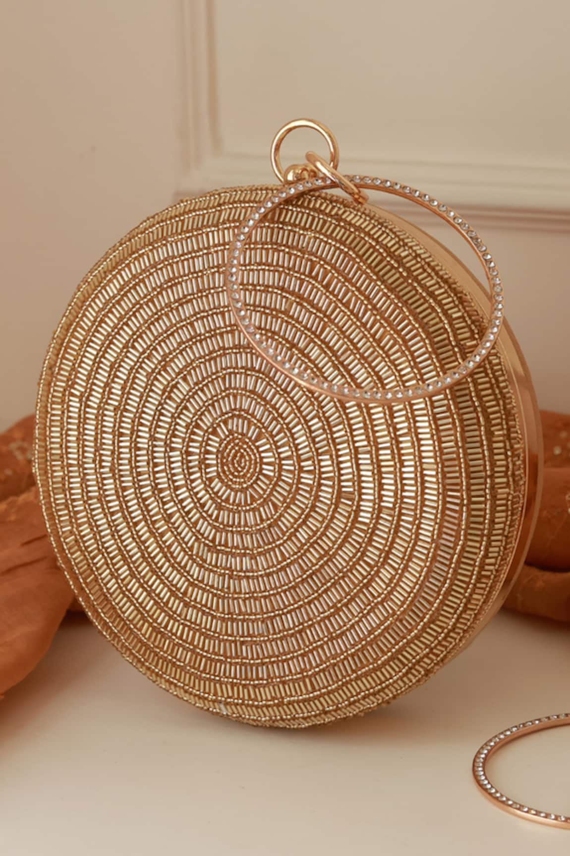 The Tan Clan Glitz Round Clutch 