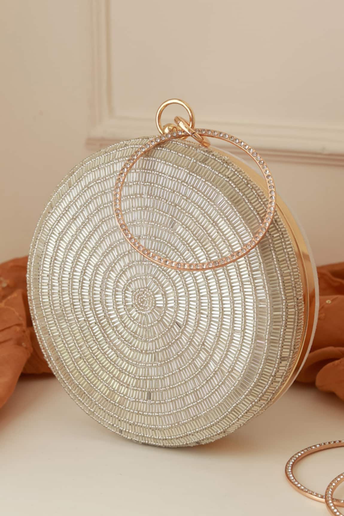 The Tan Clan Glitz Round Clutch 