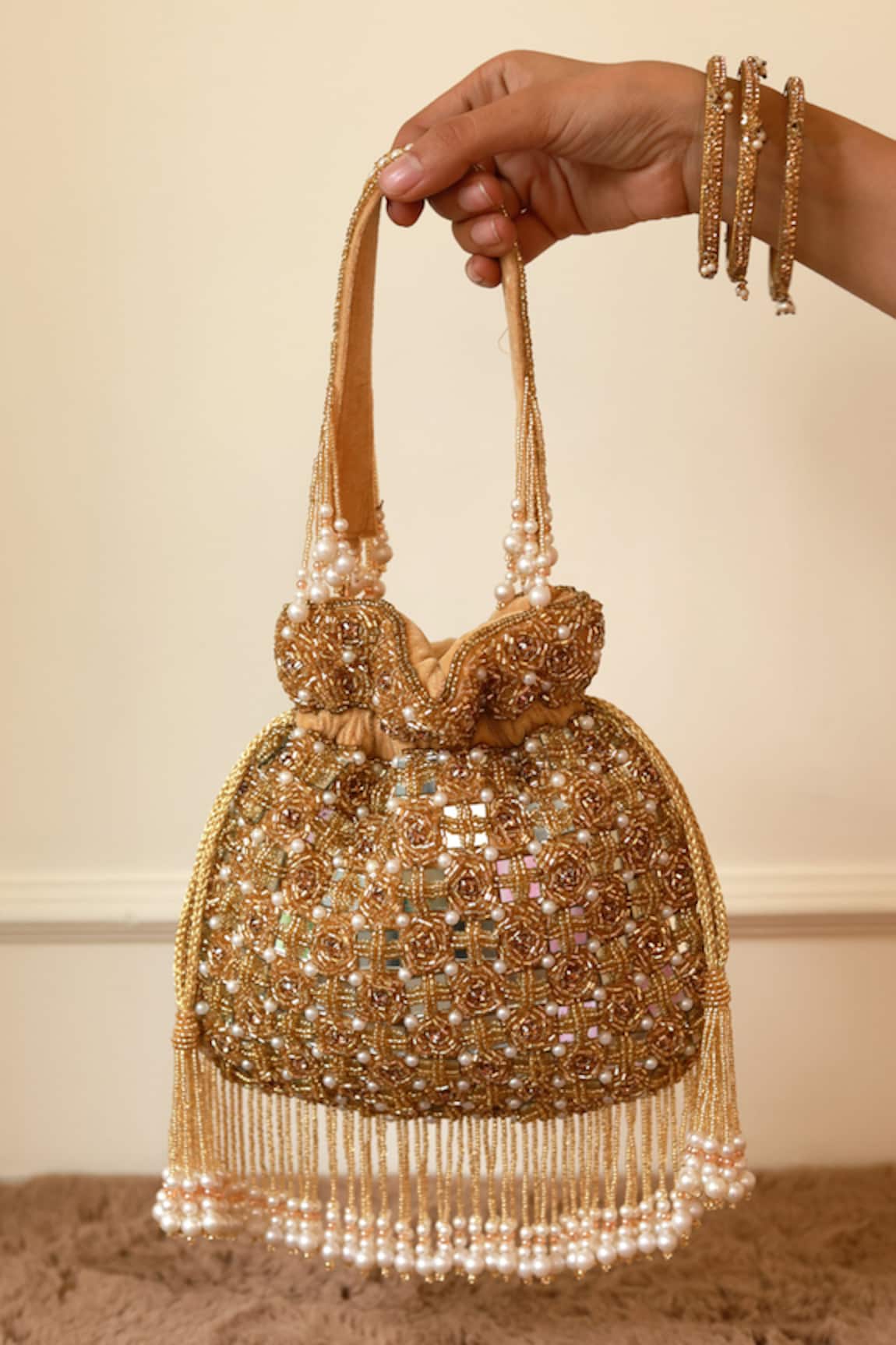 The Tan Clan Sehaj Tasselled Potli Bag 