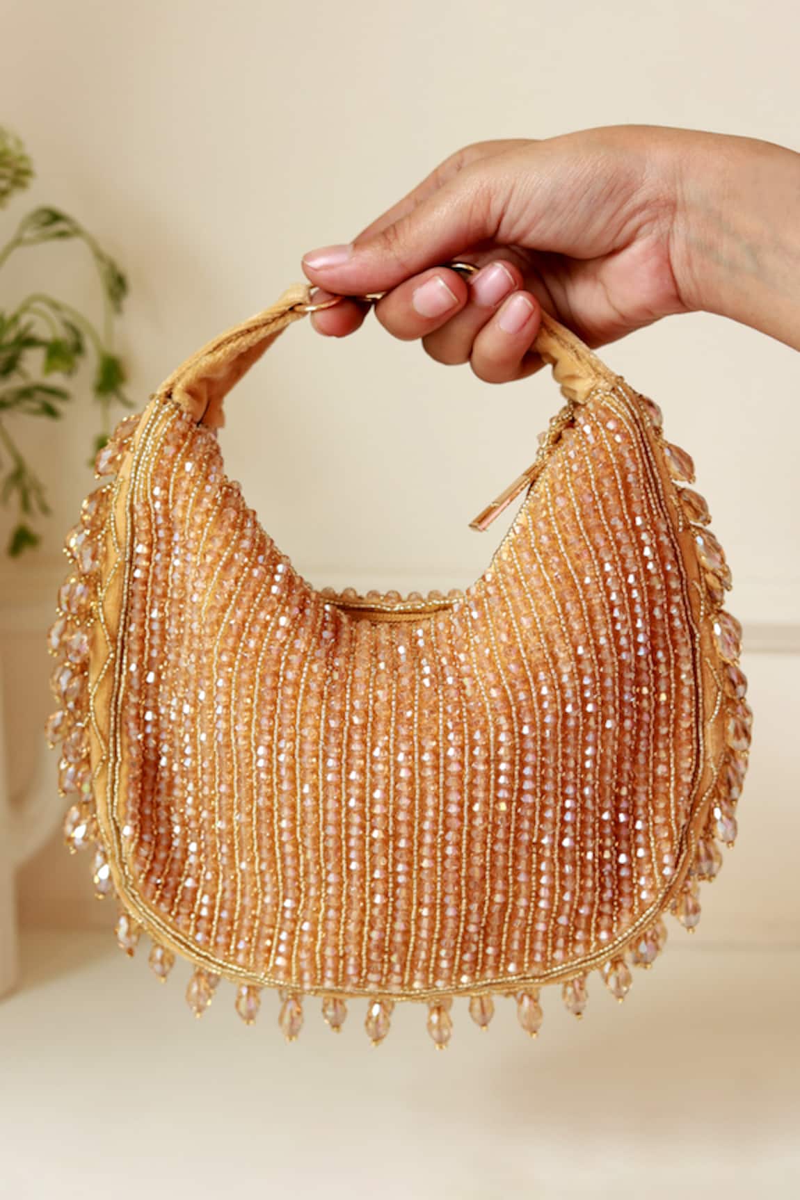 The Tan Clan Sera Drop Pearls Batua Bag 