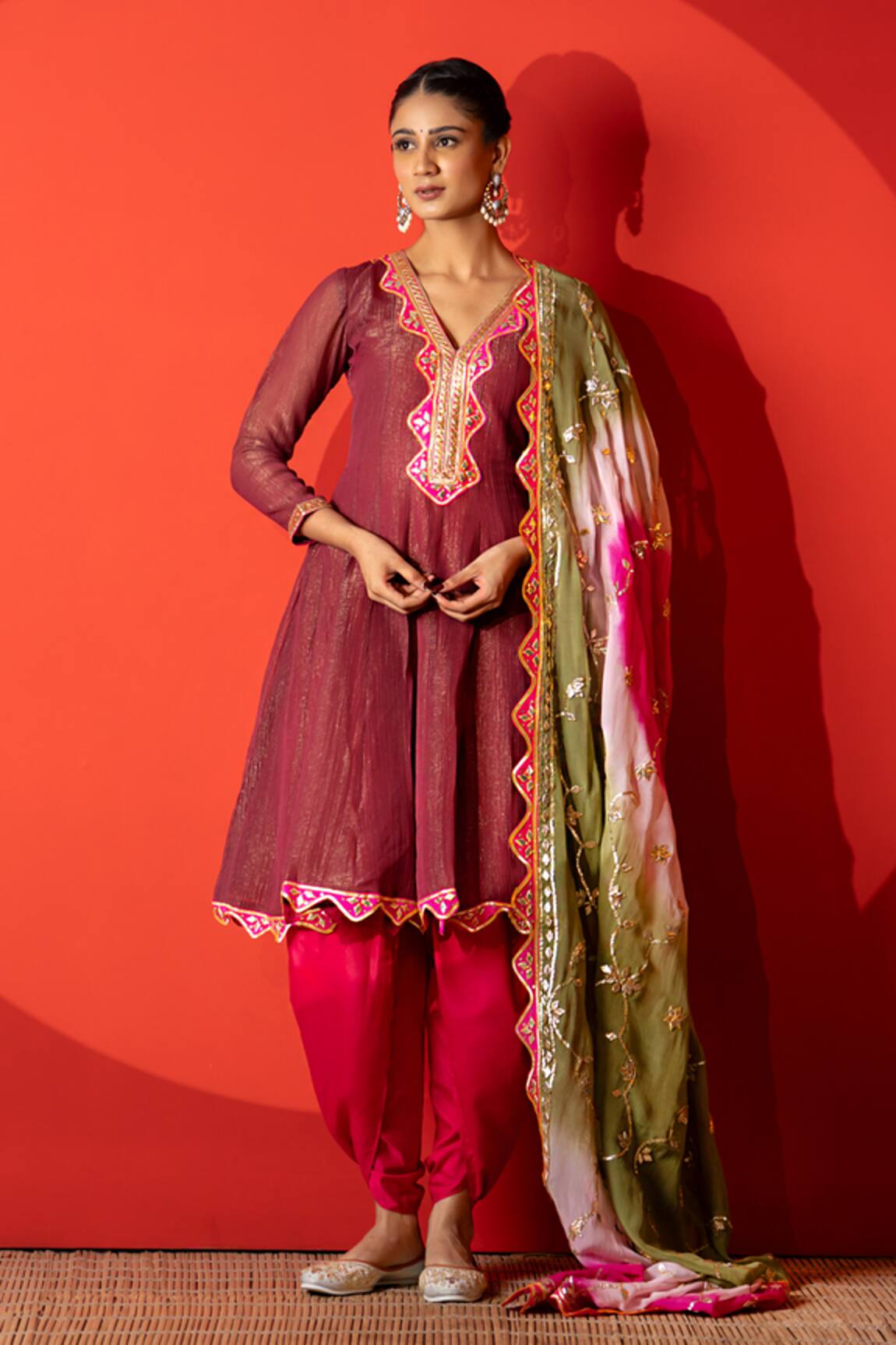 Yuvraani Jaipur Maroon Designer Kurta Set with Dupatta 