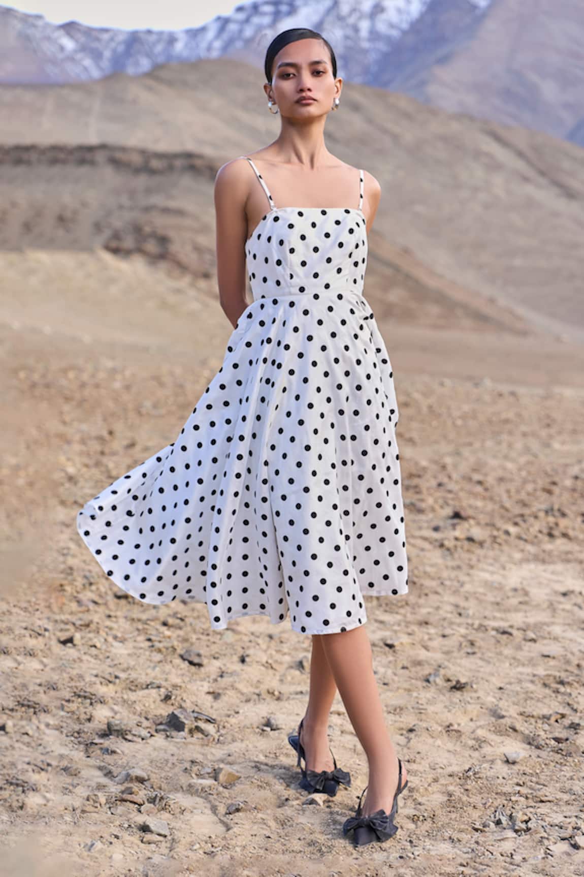 Dash And Dot Polka Dot Flared Dress 