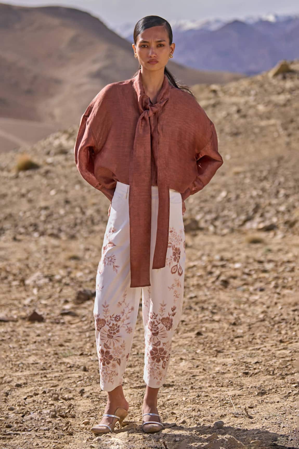 Dash And Dot Embroidered Barrel Pant 