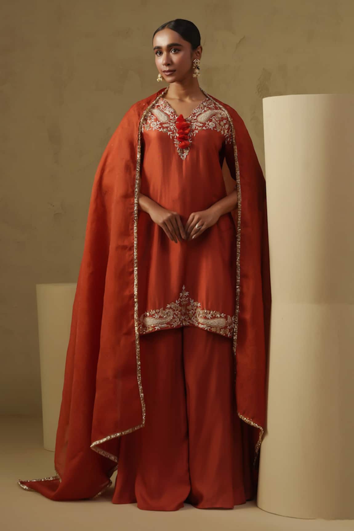 Kesar Studio Kacchi Kairi Embroidered Kurta Set 