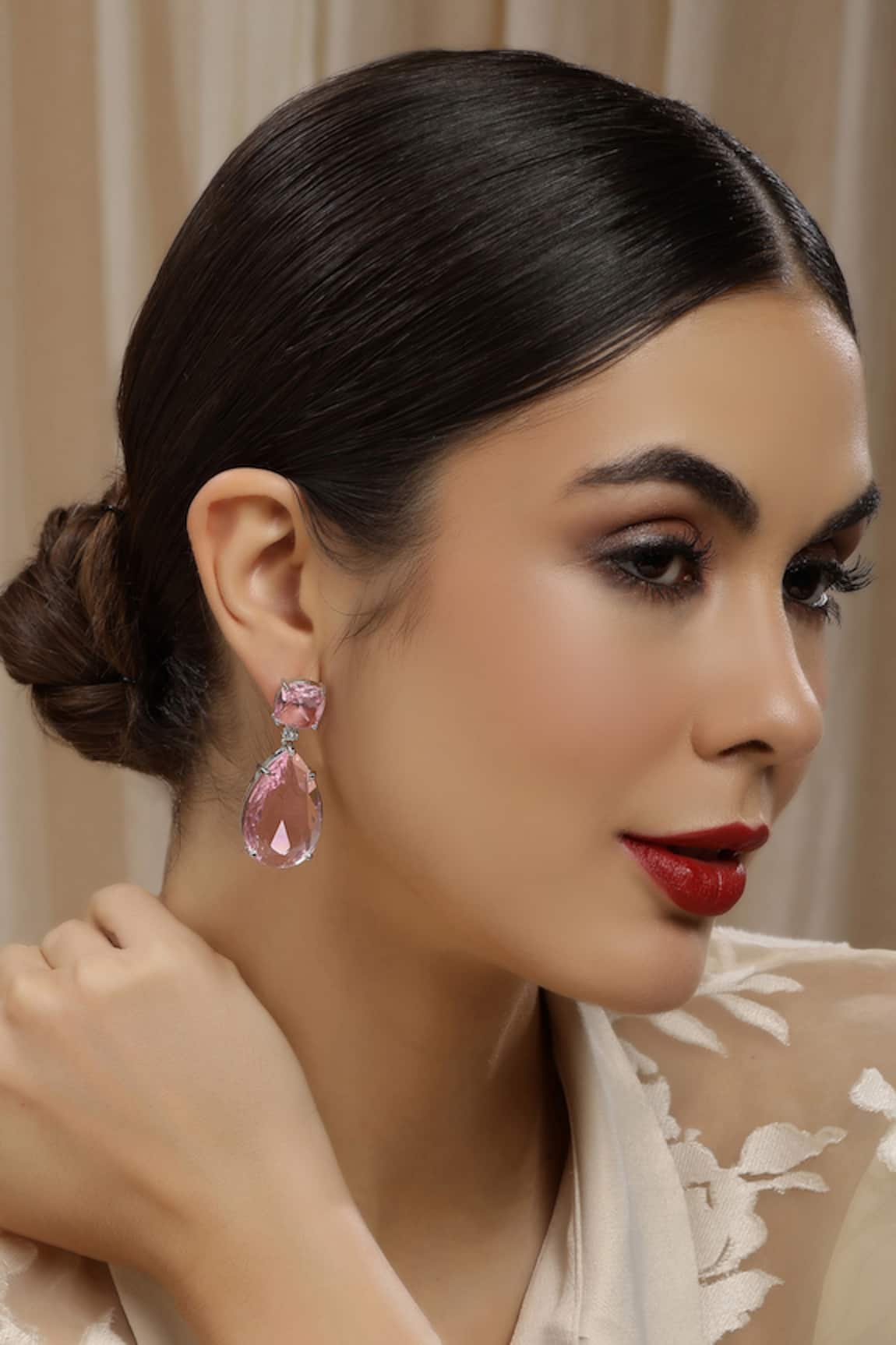 Ruby Raang Pink Doublet Earrings 