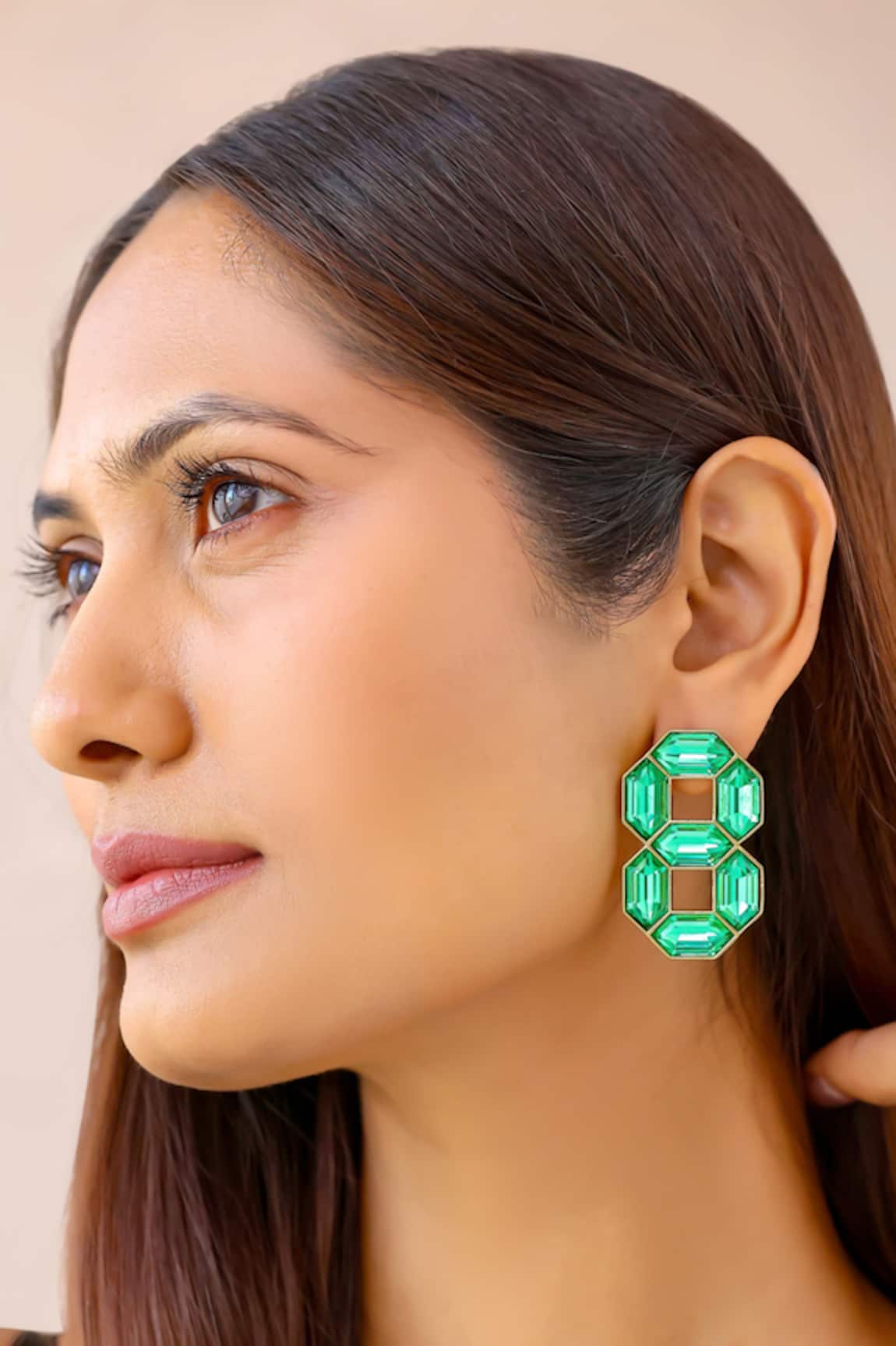 Bblingg Emerald Green Swarovski Stud Earrings 