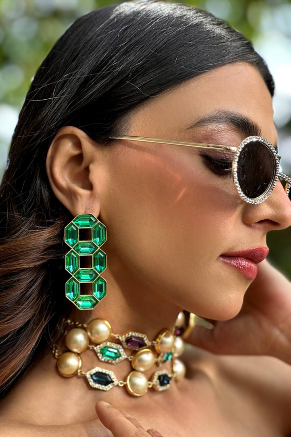 Bblingg Emerald Green Swarovski Stud Earrings 