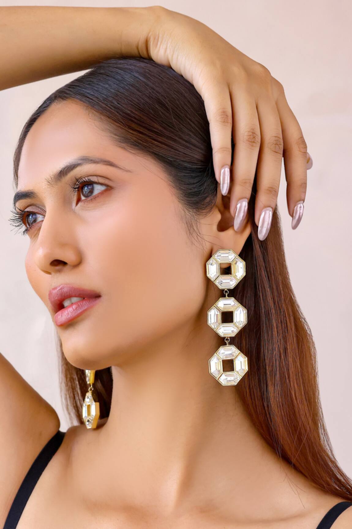 Bblingg Cavana White Crystal Danglers 