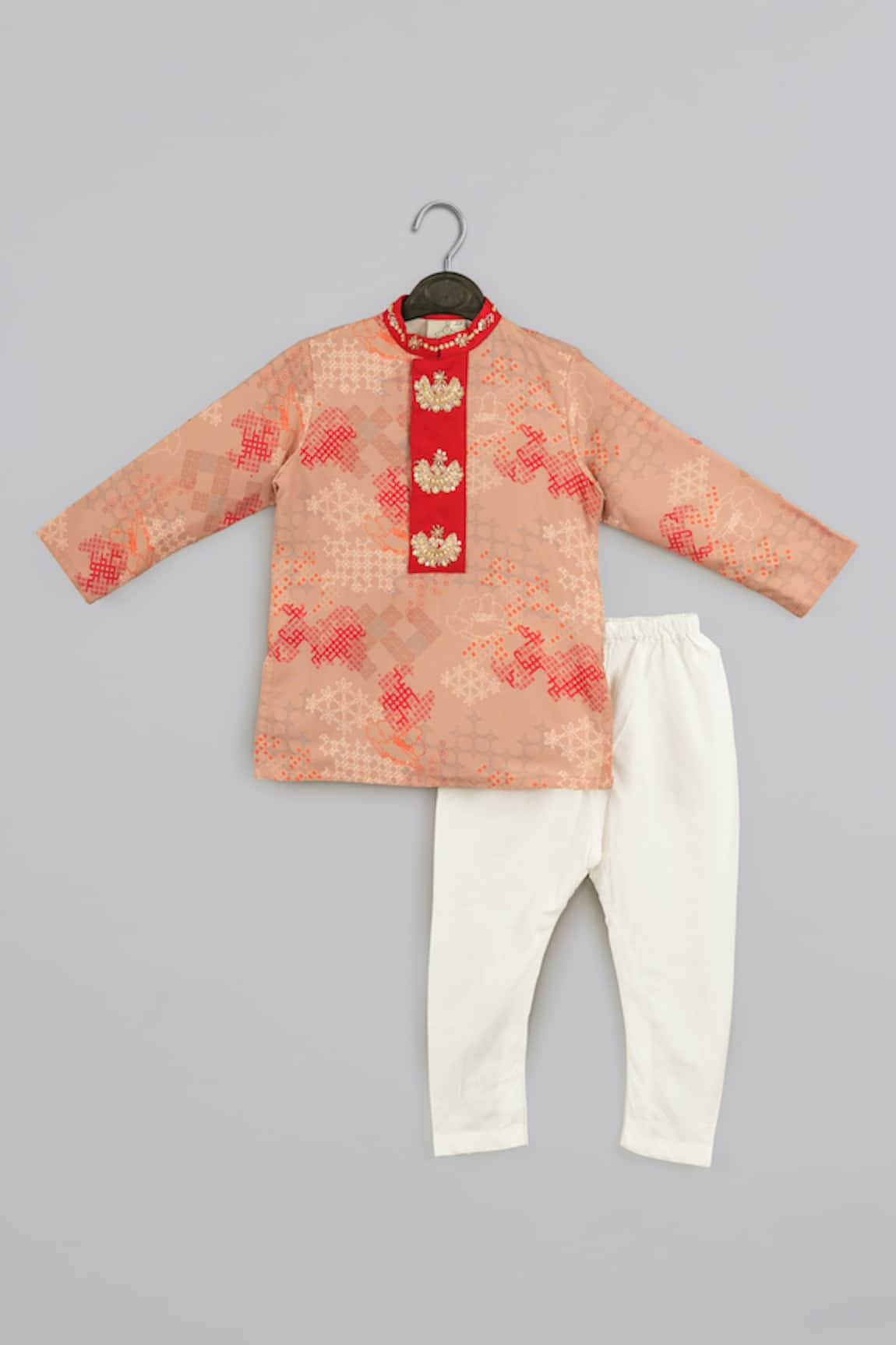 Little Brats Designer Cotton Silk Kurta Pajama Set 