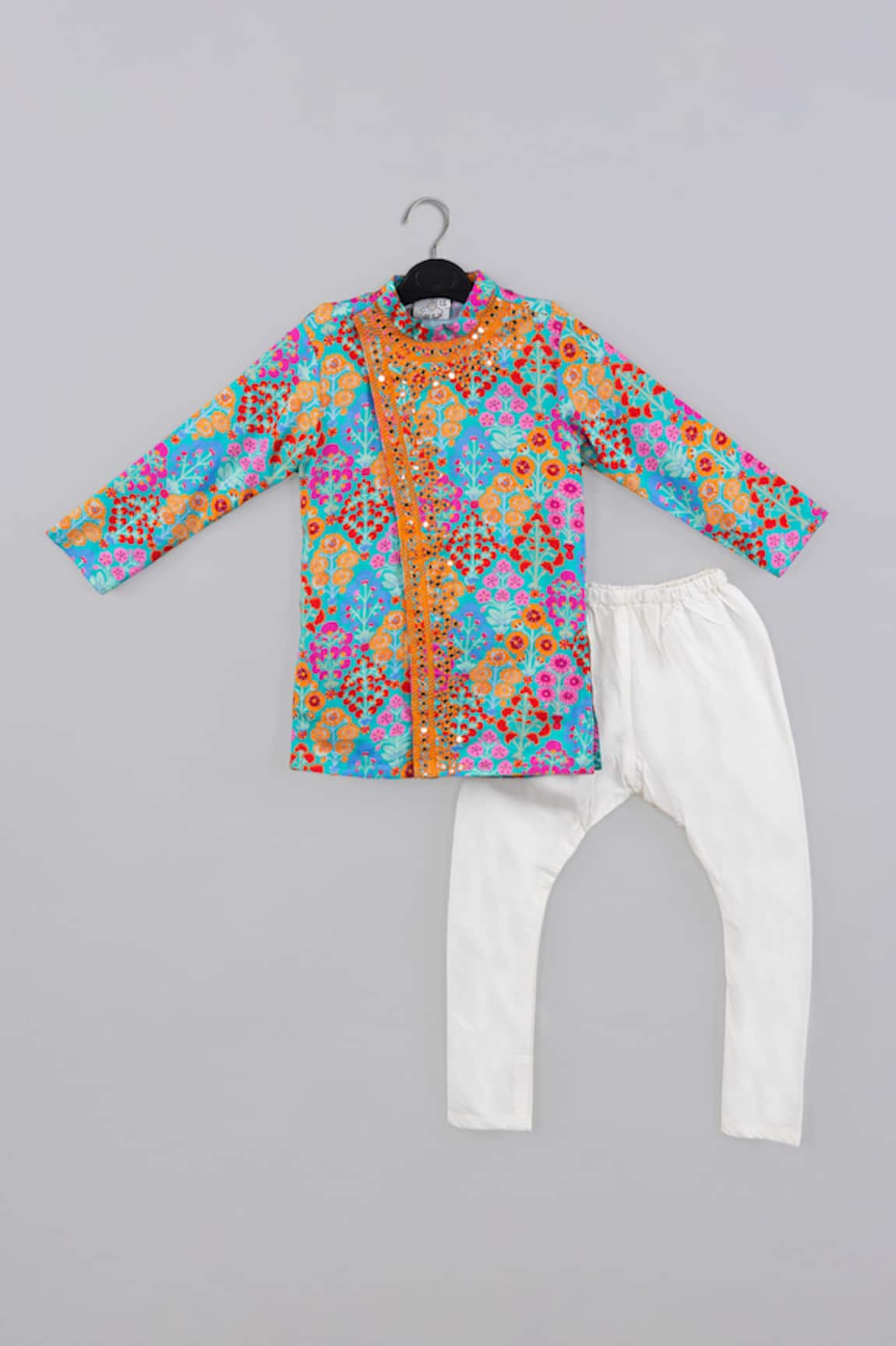 Little Brats Designer Floral Kurta & Pajama Set 